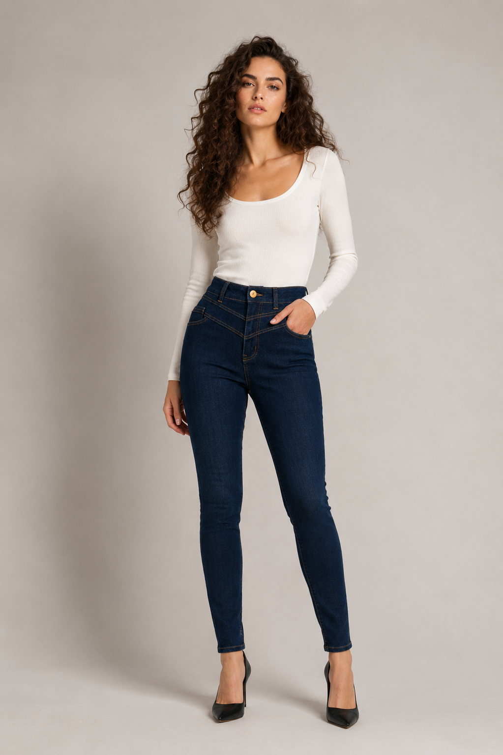 High-Waisted Skinny Jeans
