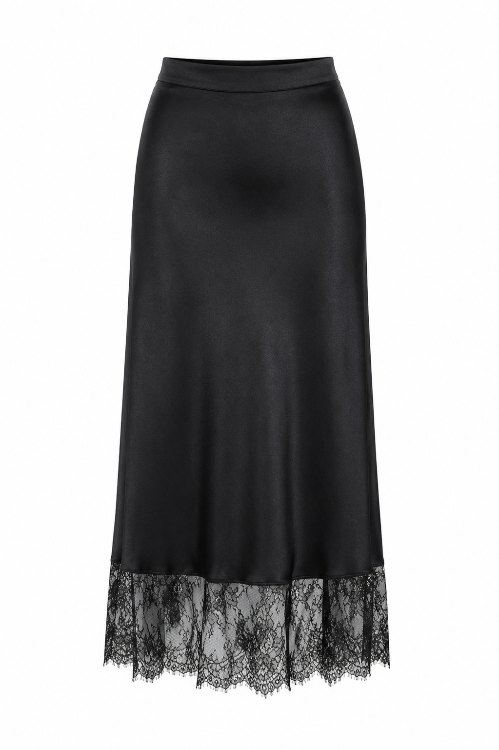 SATIN LACE CONTRAST SKIRT