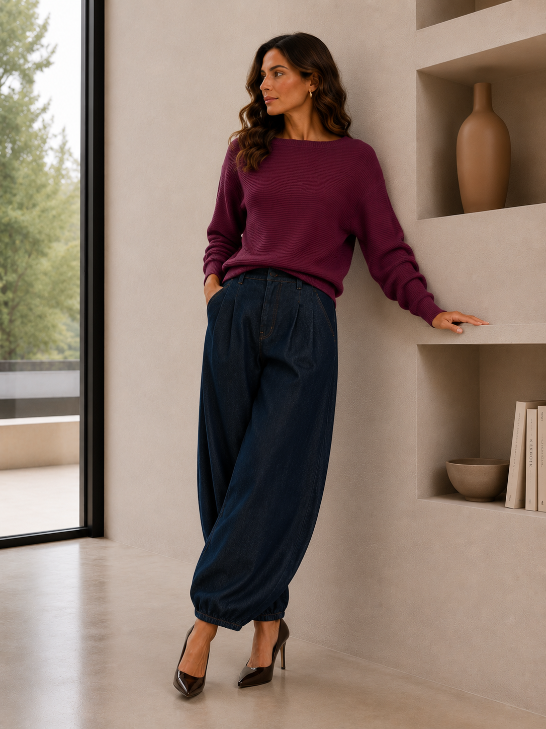 BATWING RIB KNIT