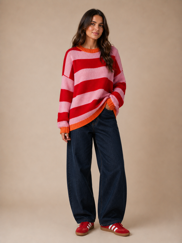 C&S STRIPE SLOUCH JUMPER