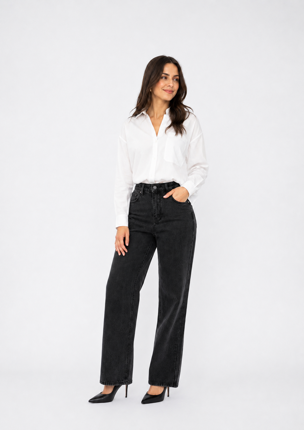VINTAGE RIBCAGE JEANS - WASHED BLACK