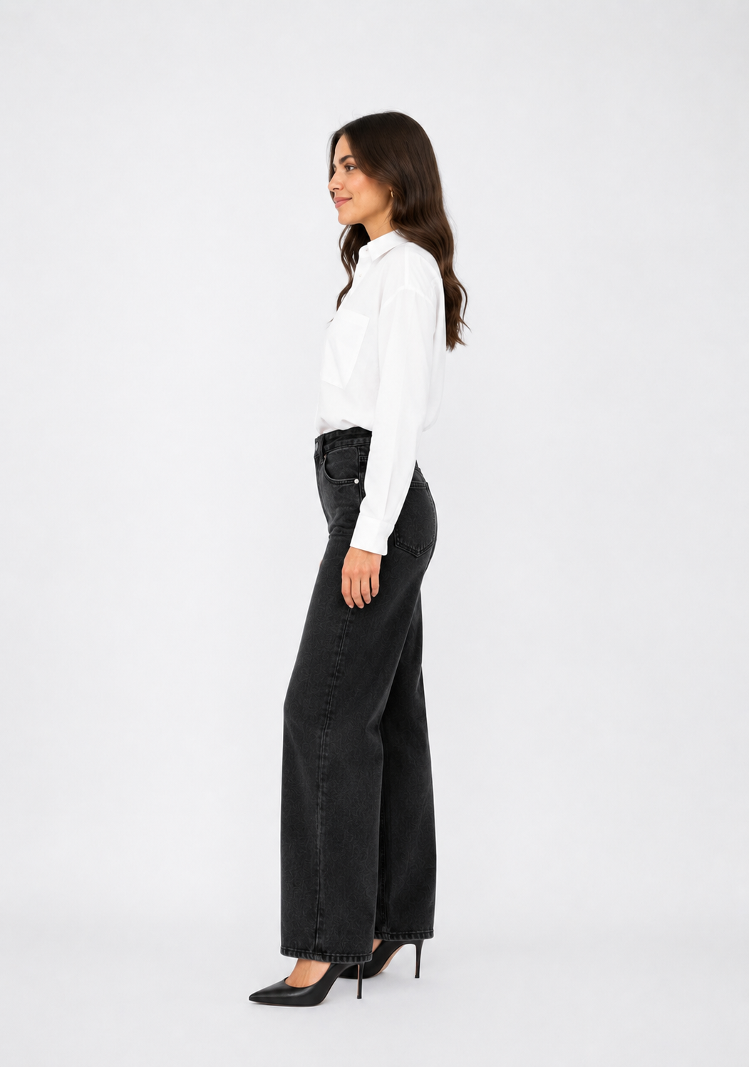 VINTAGE RIBCAGE JEANS - WASHED BLACK