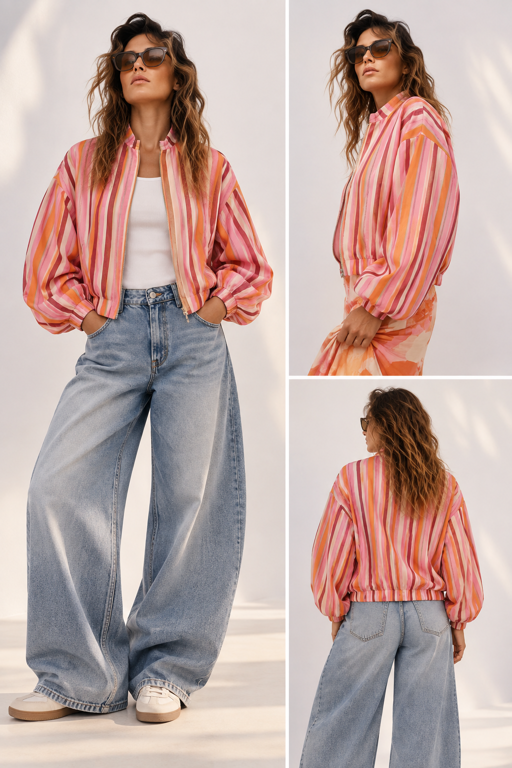 Stripe Bomber Jacket