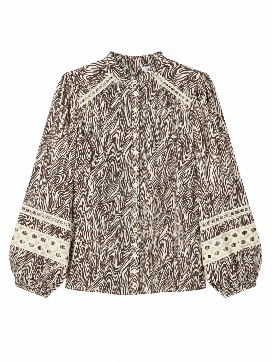 Animal Print Lace Detail Shirt