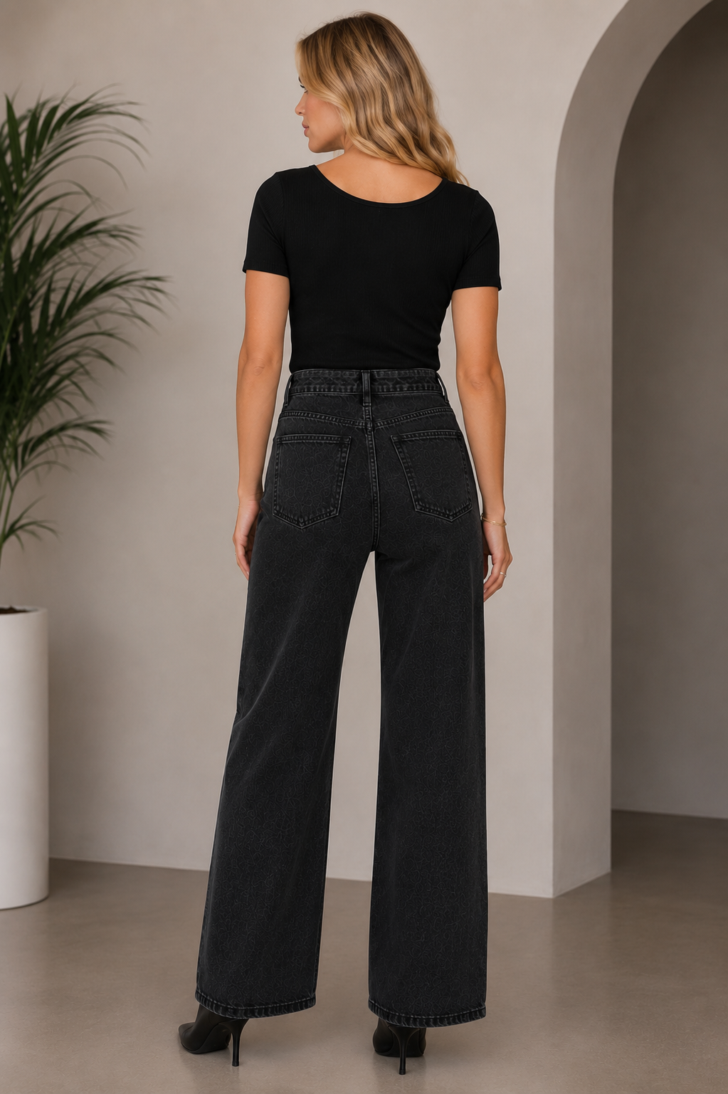VINTAGE RIBCAGE JEANS - WASHED BLACK