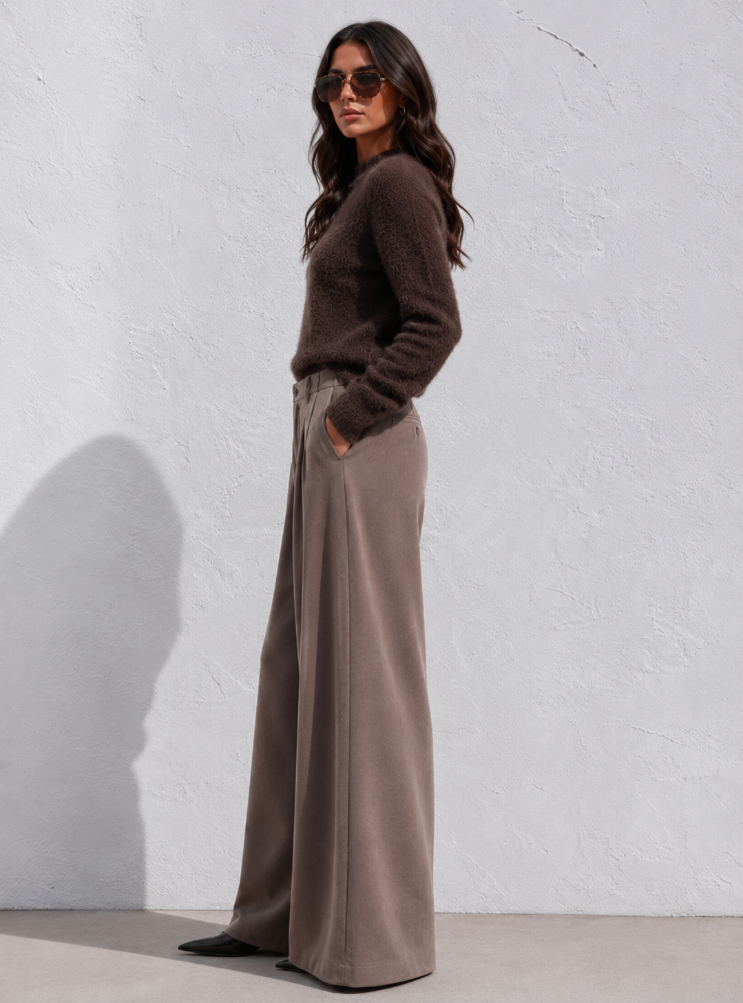WIDE LEG PLEATED PANT