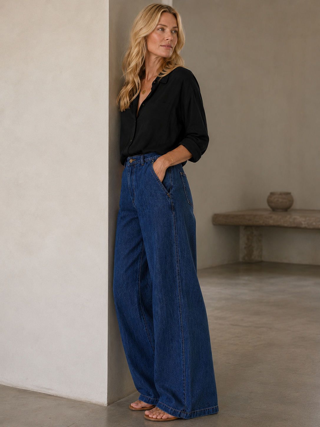 WASHED BARREL JEANS