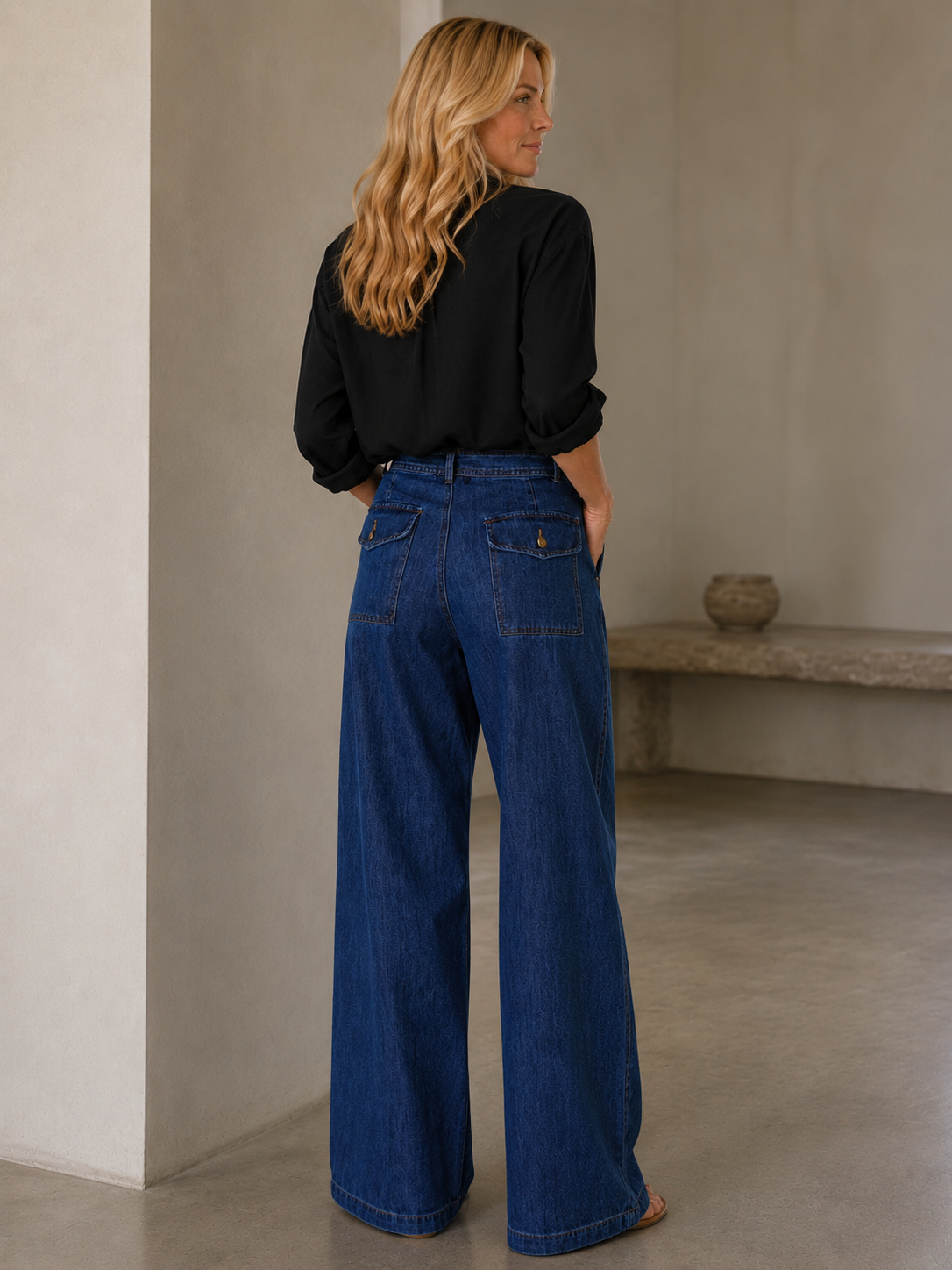 WASHED BARREL JEANS