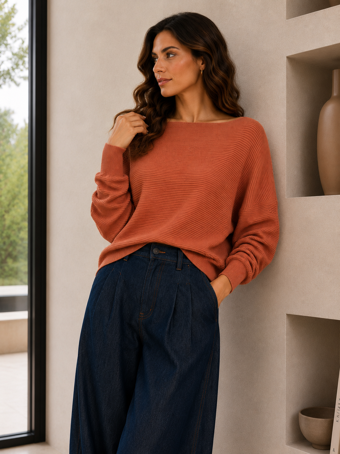 BATWING RIB KNIT