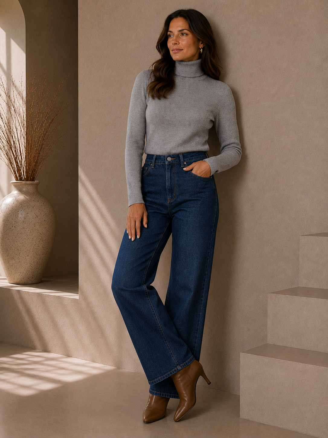 RIBBED KNIT TURTLENECK