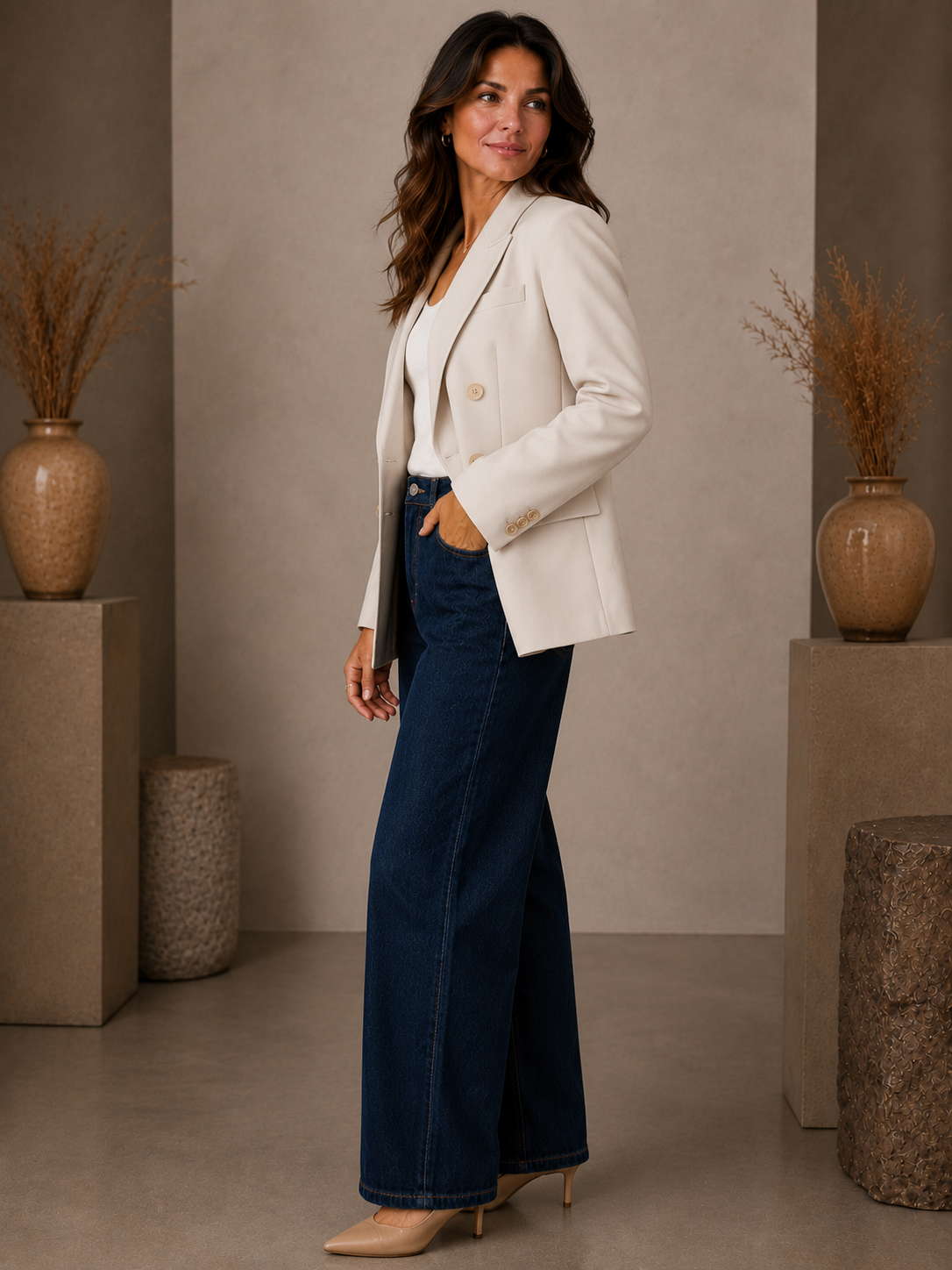 MILAN DB BLAZER - STONE
