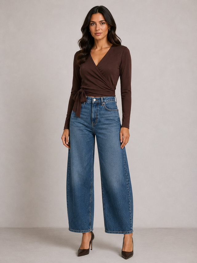 WRAP JERSEY TOP