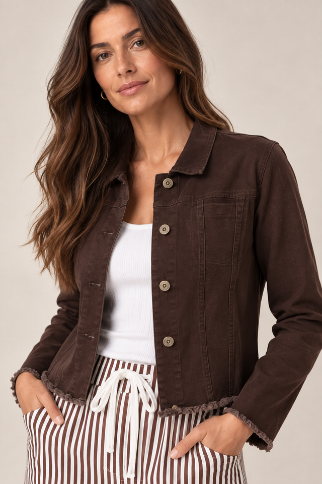 RAW HEM DENIM JACKET