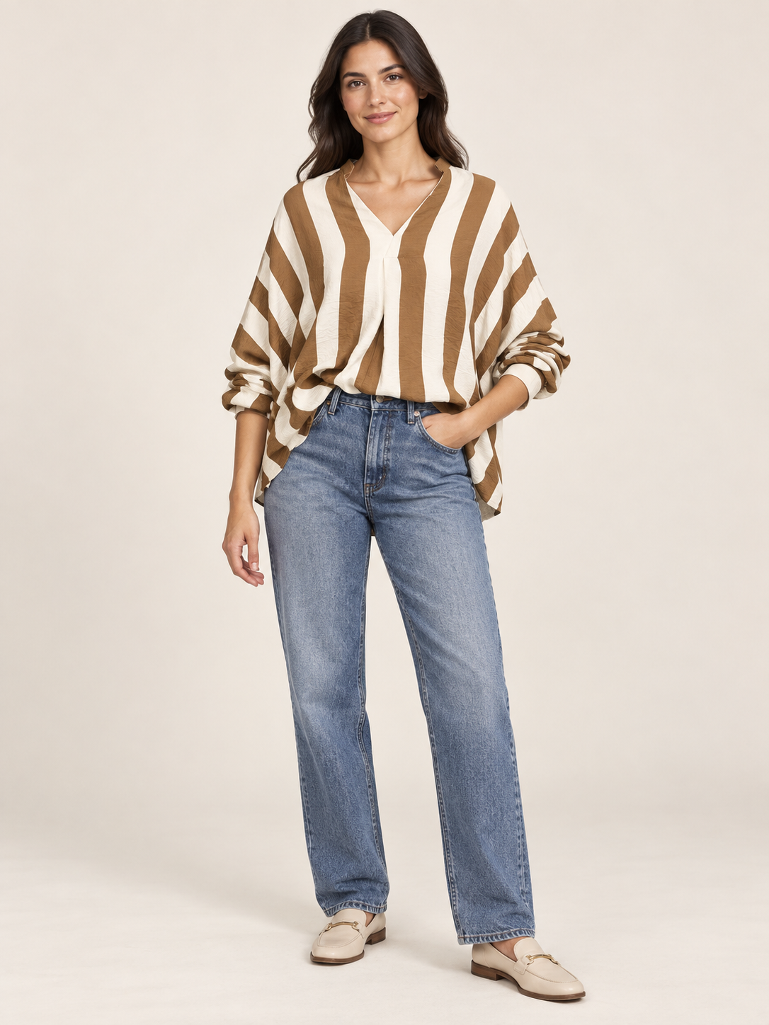 Stripe V-Neck Shirt