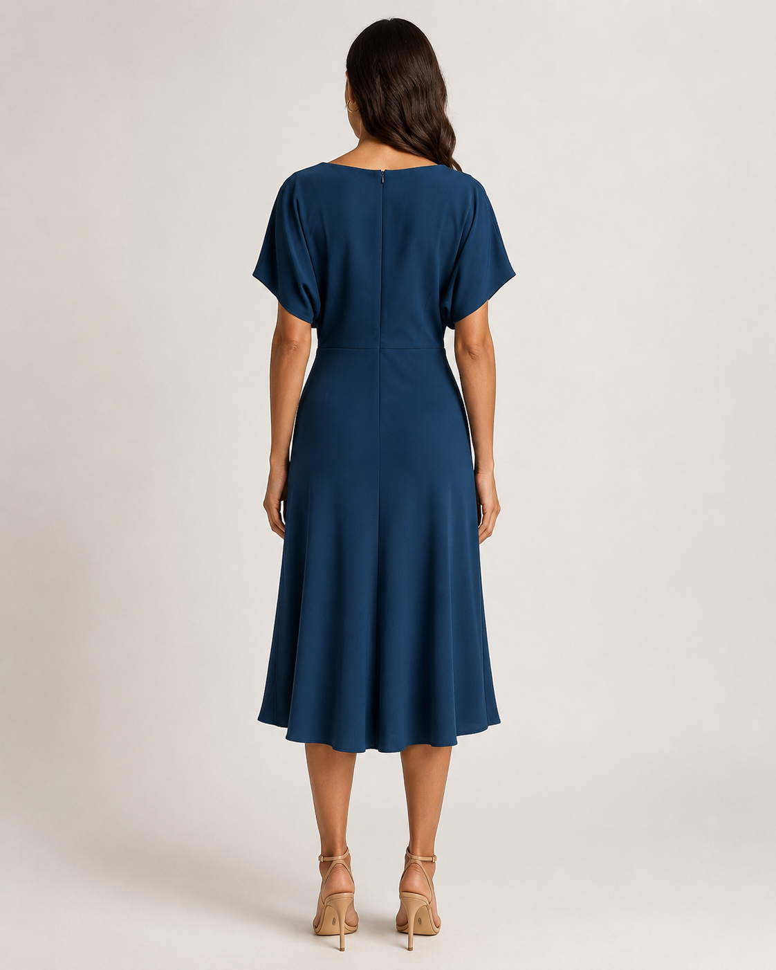 Cowl Neck Viscose Midi Dress