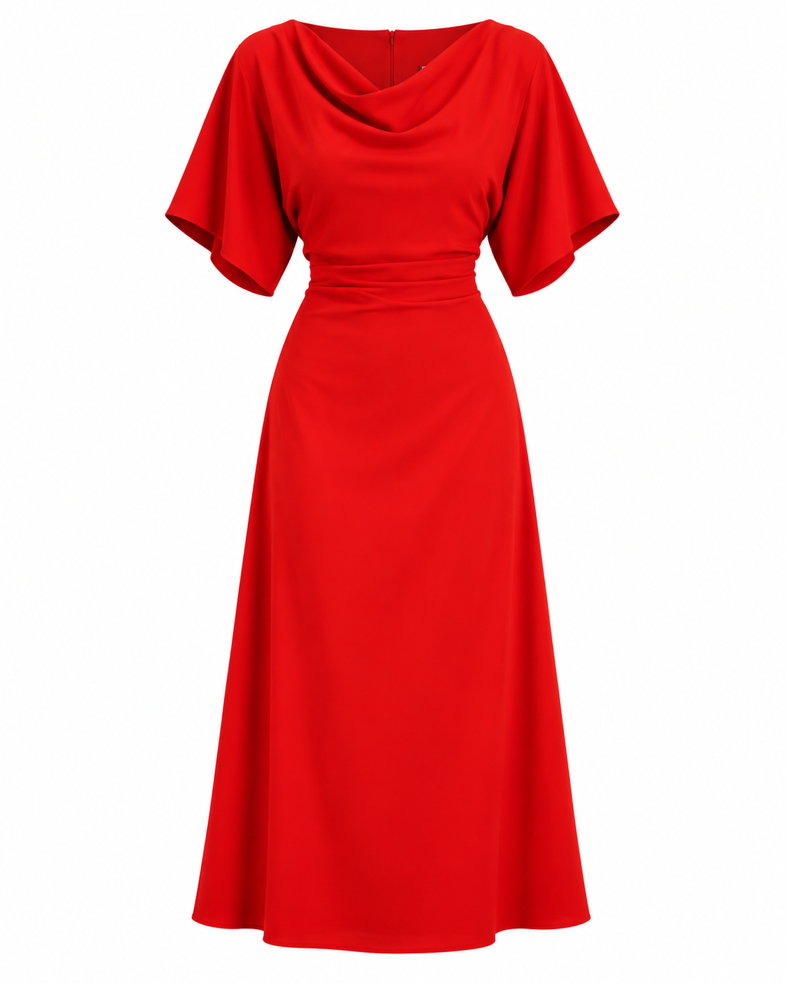 Cowl Neck Viscose Midi Dress