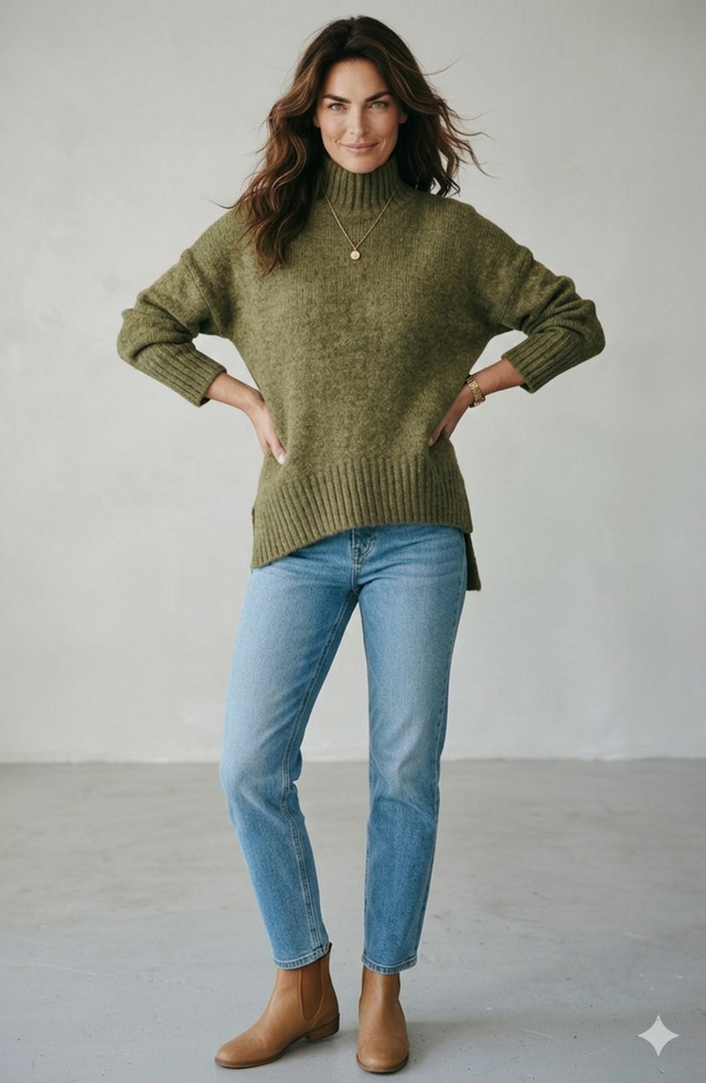 HIGH LOW JUMPER - KHAKI
