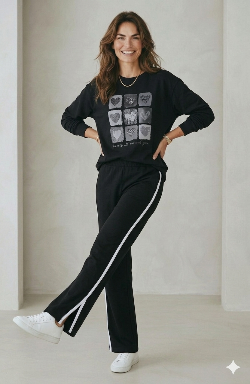 HEART OF HEARTS SWEATER - BLACK
