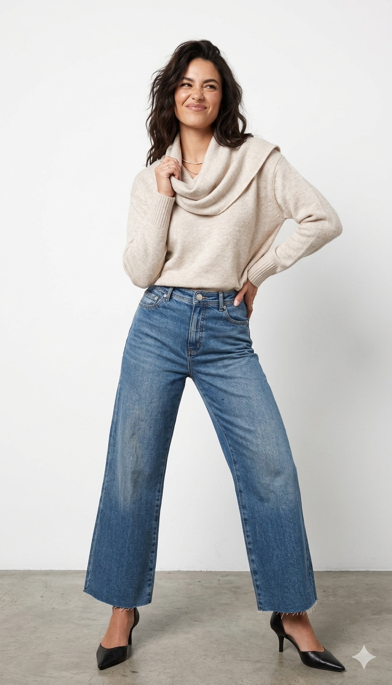 SCARF KNIT JUMPER