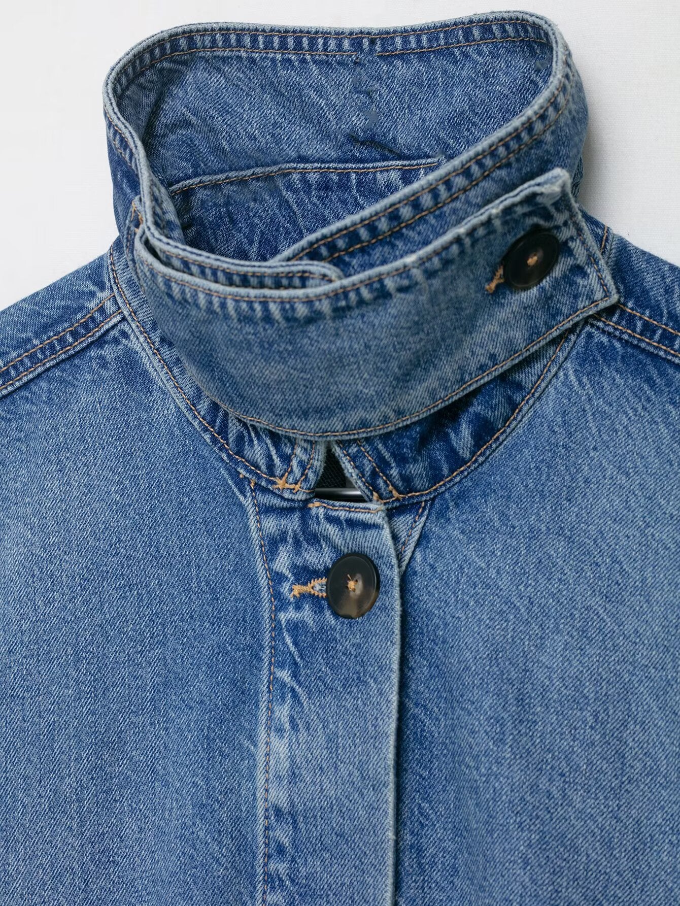 FUNNEL NECK DENIM JACKET