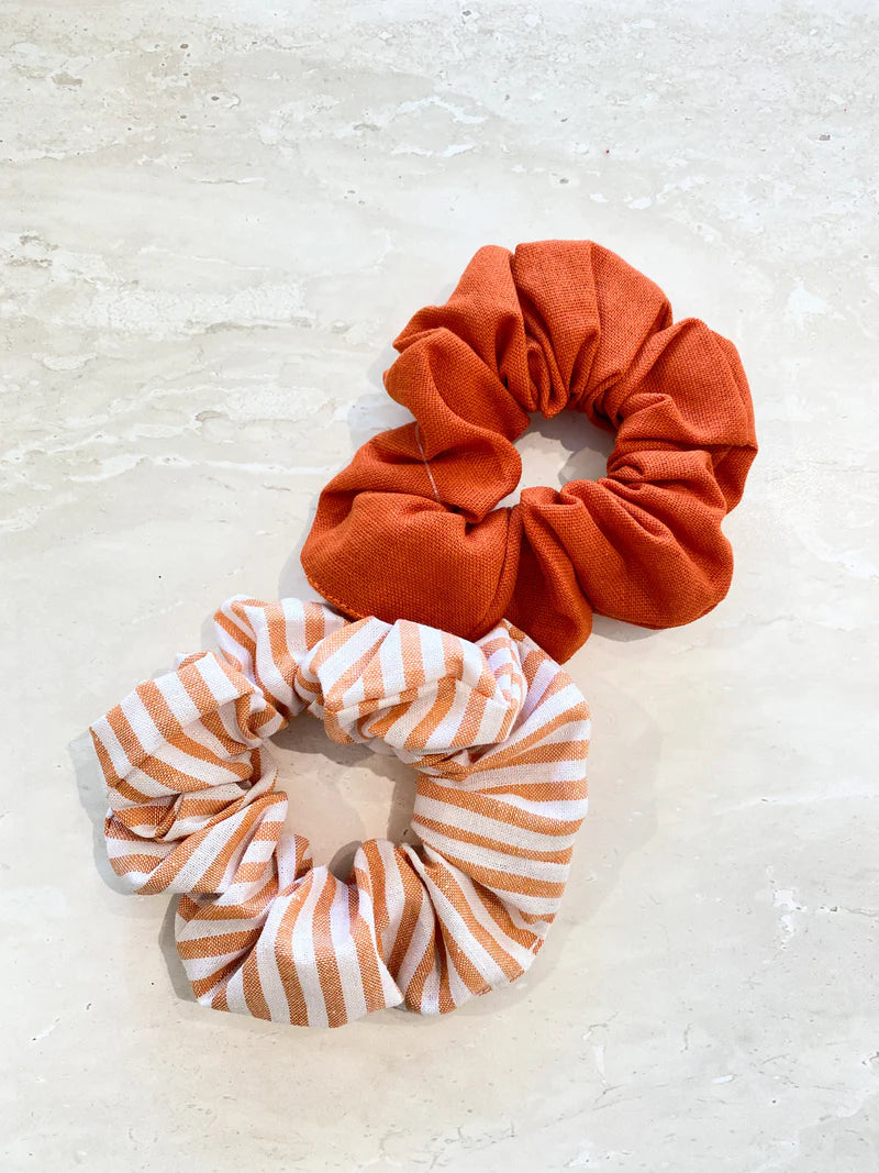 BALENCIA ORANGE LINEN SCRUNCHIE