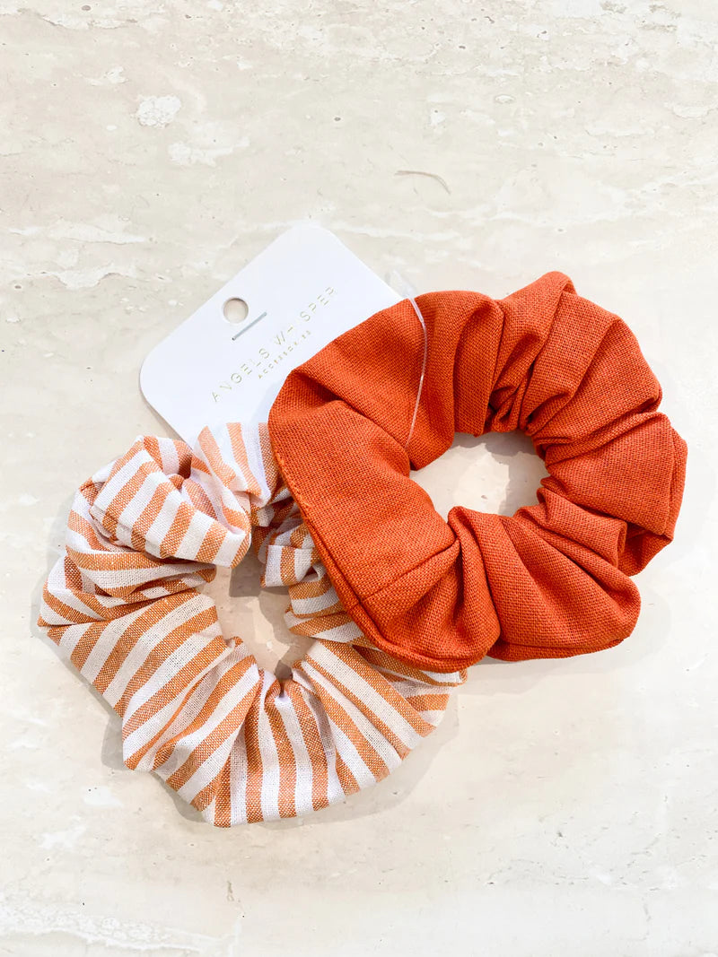 BALENCIA ORANGE LINEN SCRUNCHIE