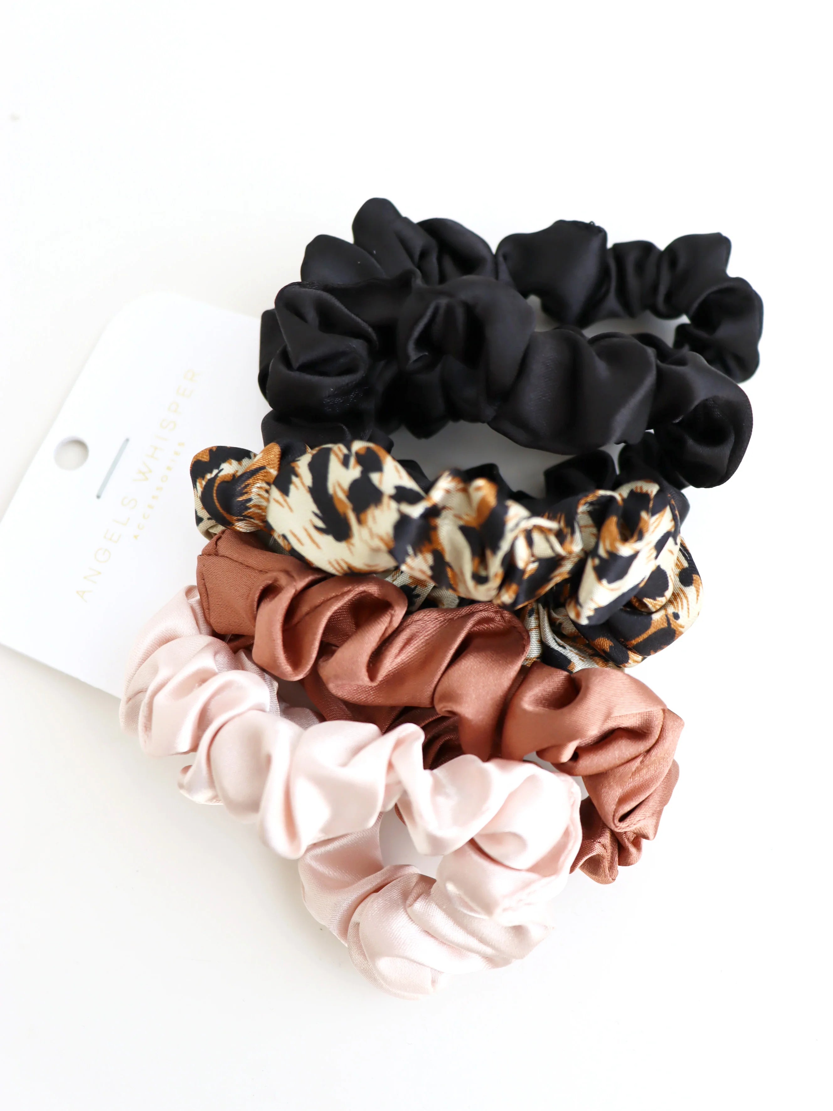 Leopard Mini Scrunchies 5 Pack Set