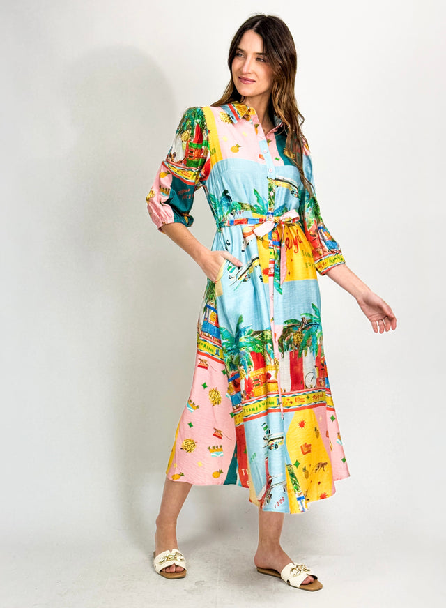 TROPICAL SHIRT DRESS