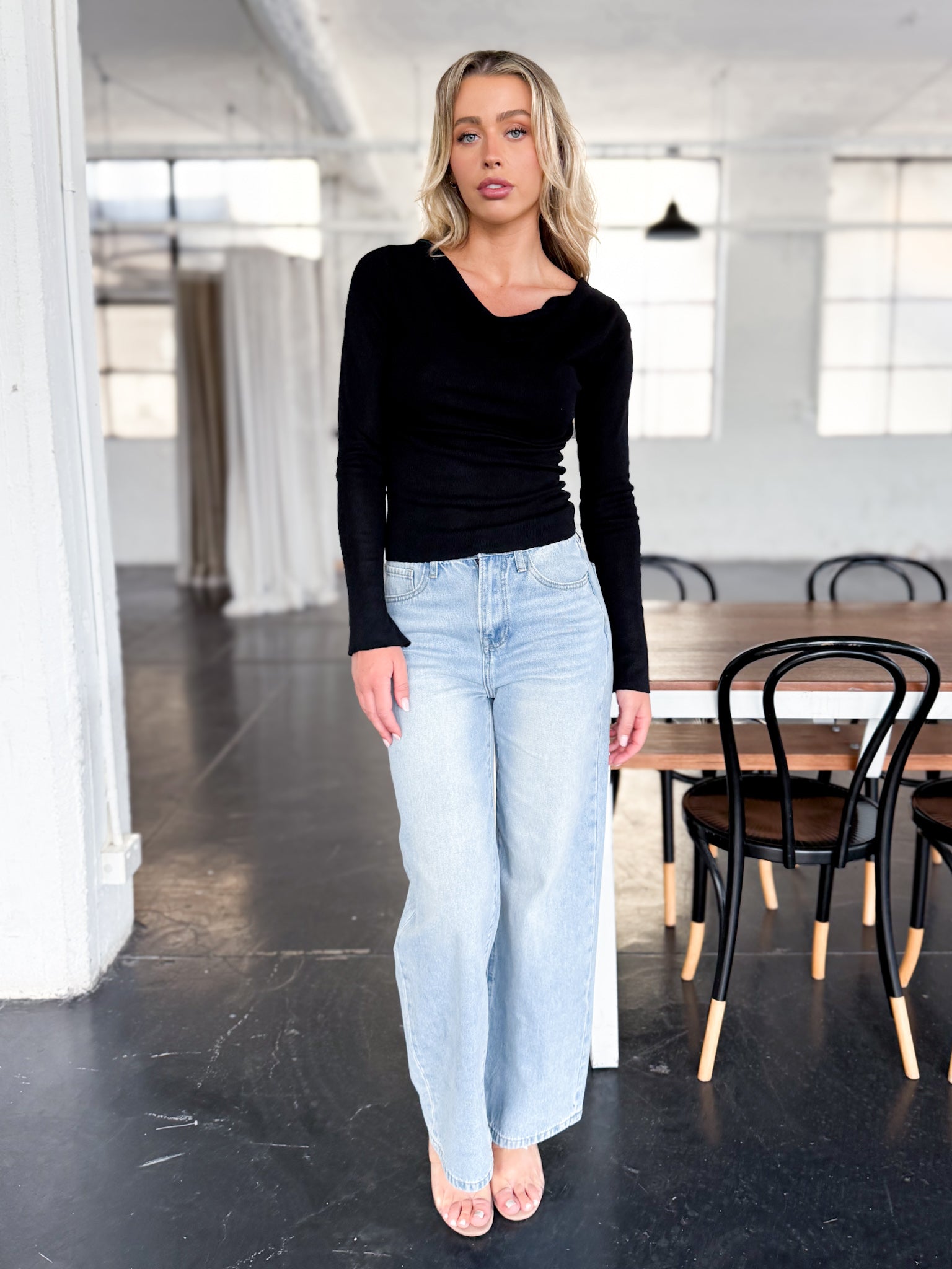COWL NECK KNIT