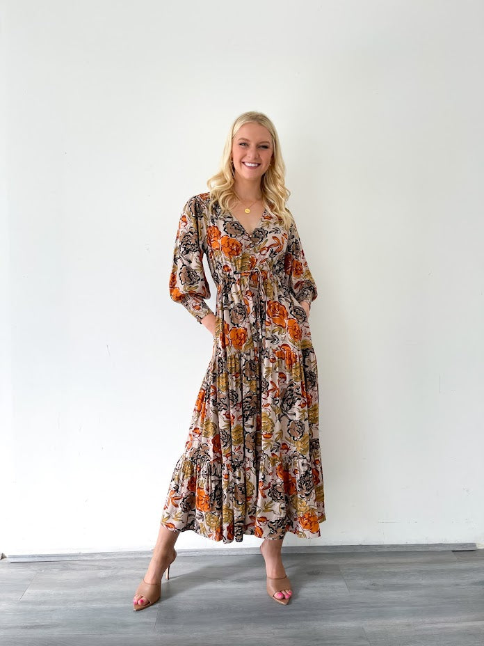 AUTUMN FLORAL DRESS