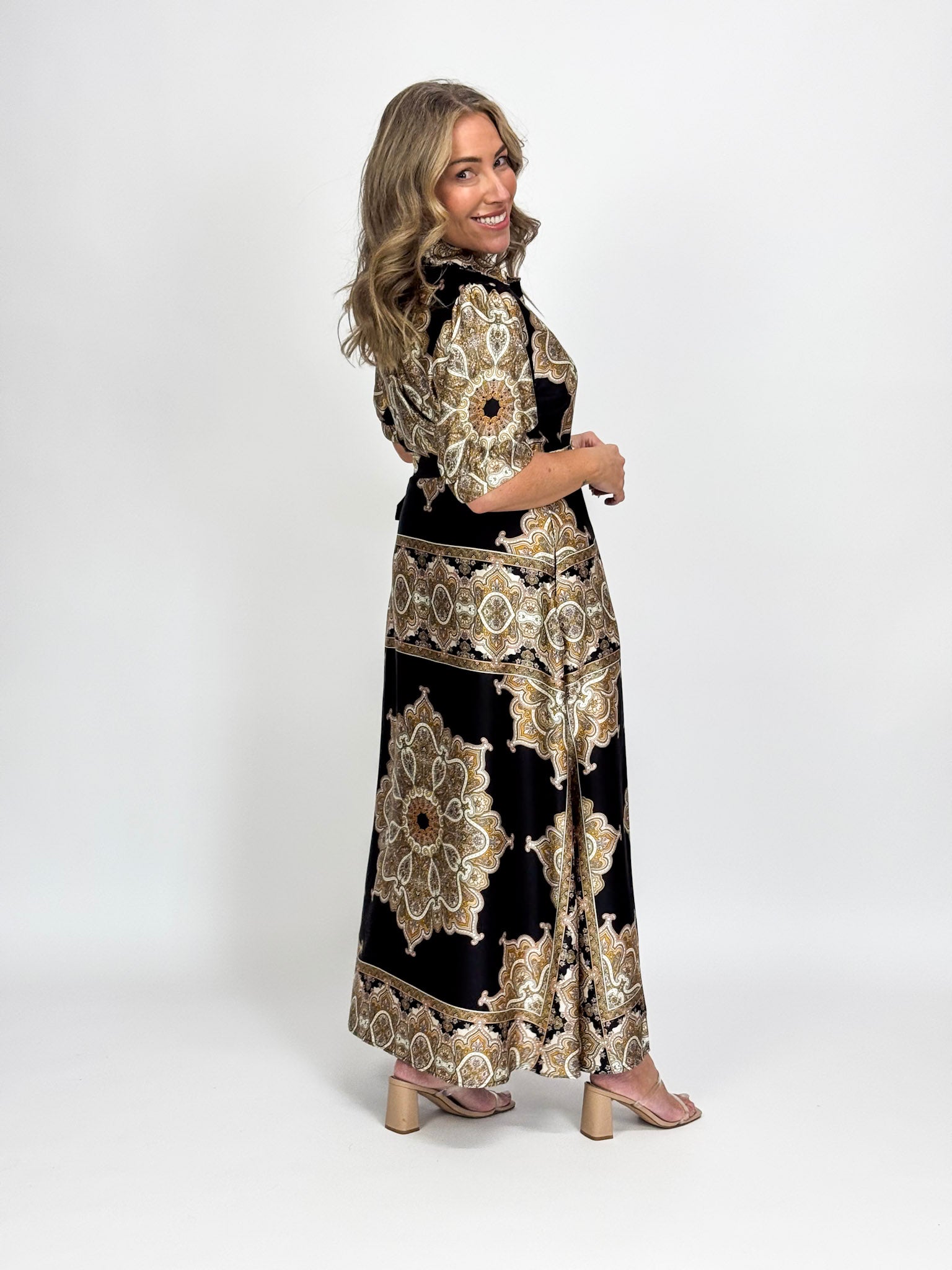 JEWEL SATIN DRESS