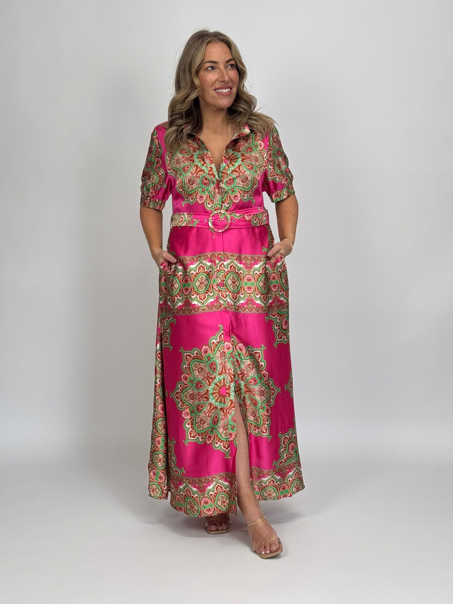 JEWEL SATIN DRESS