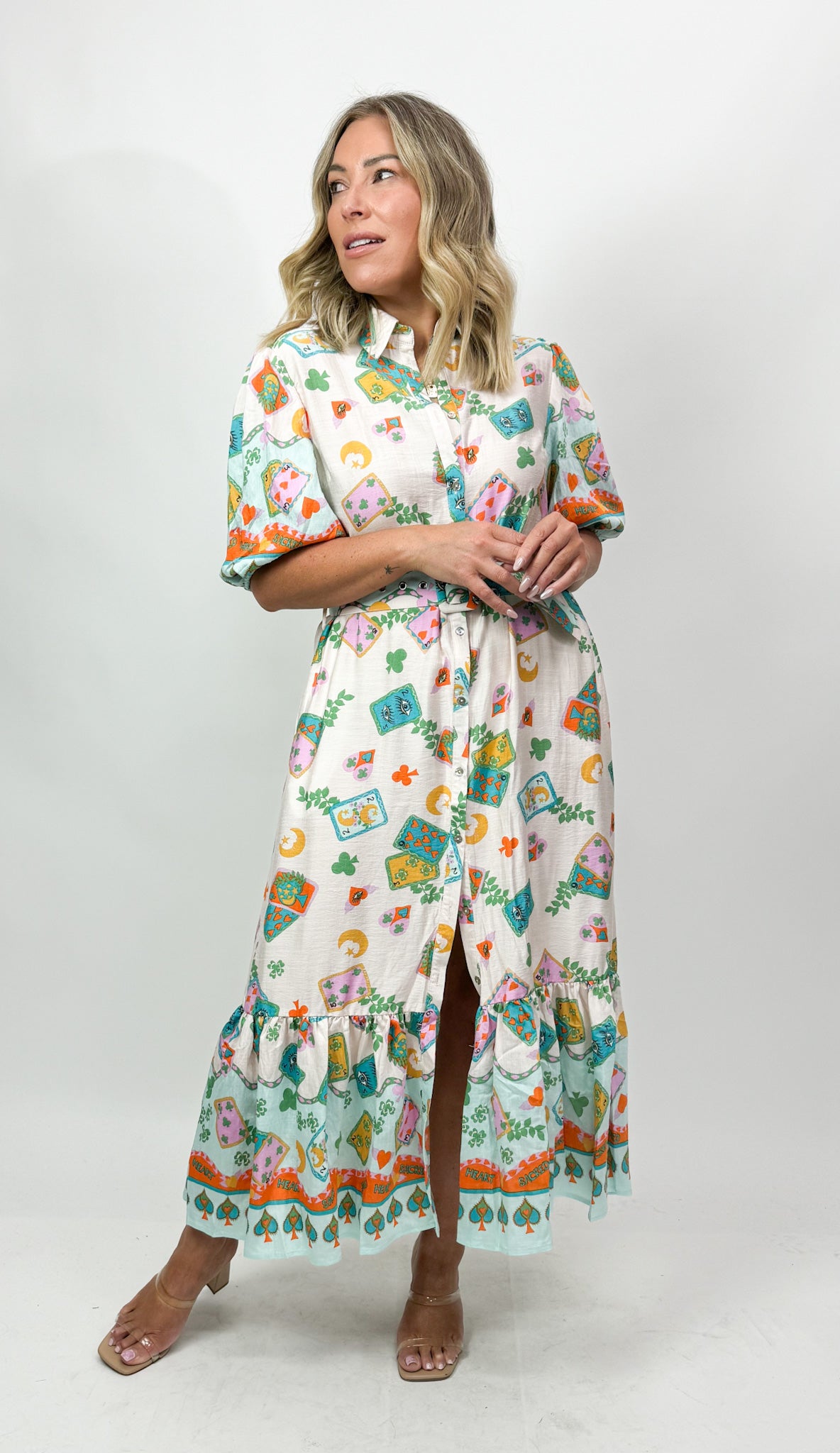 SACRED HEART BELTED DRESS