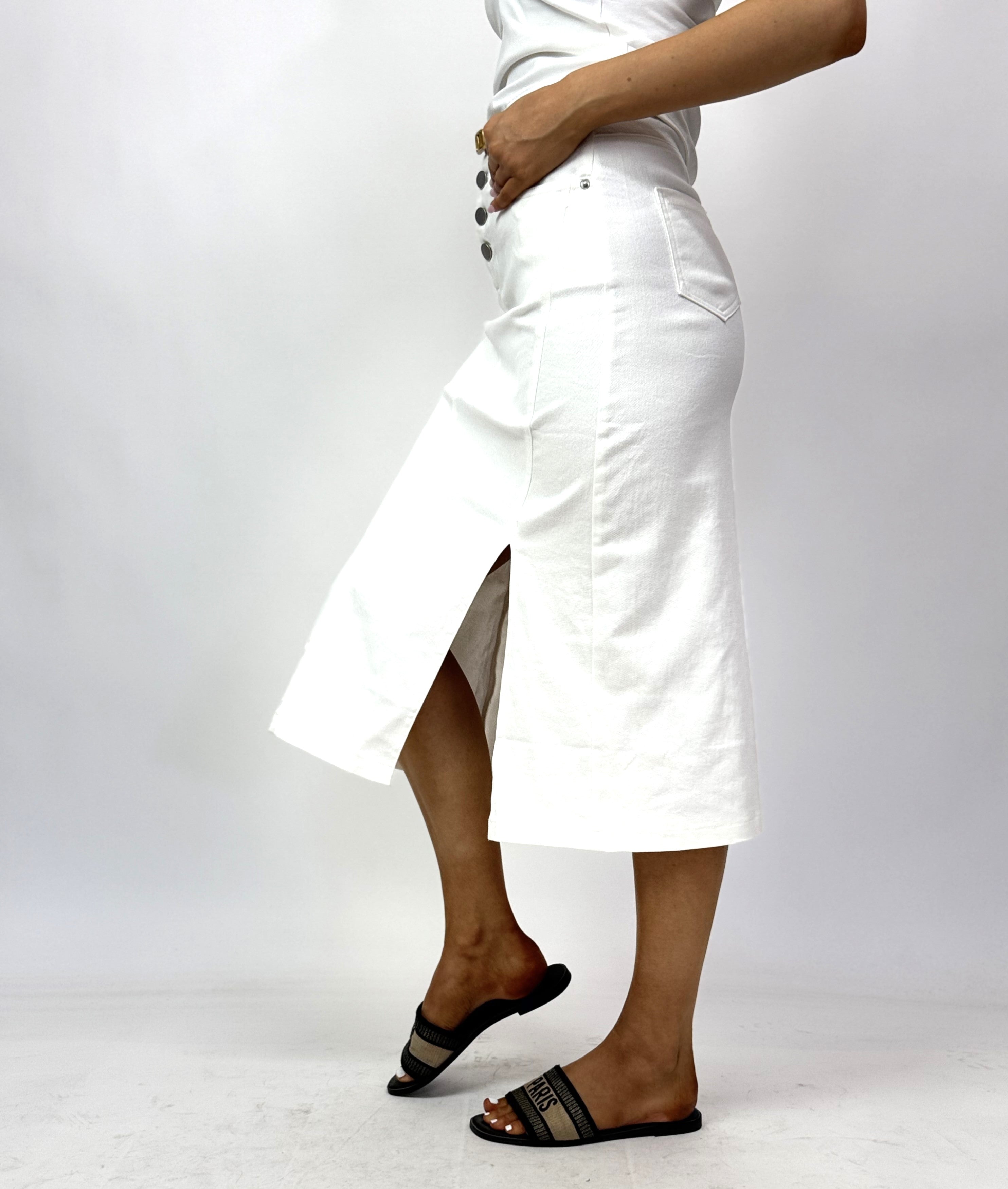 WHITE DENIM SKIRT