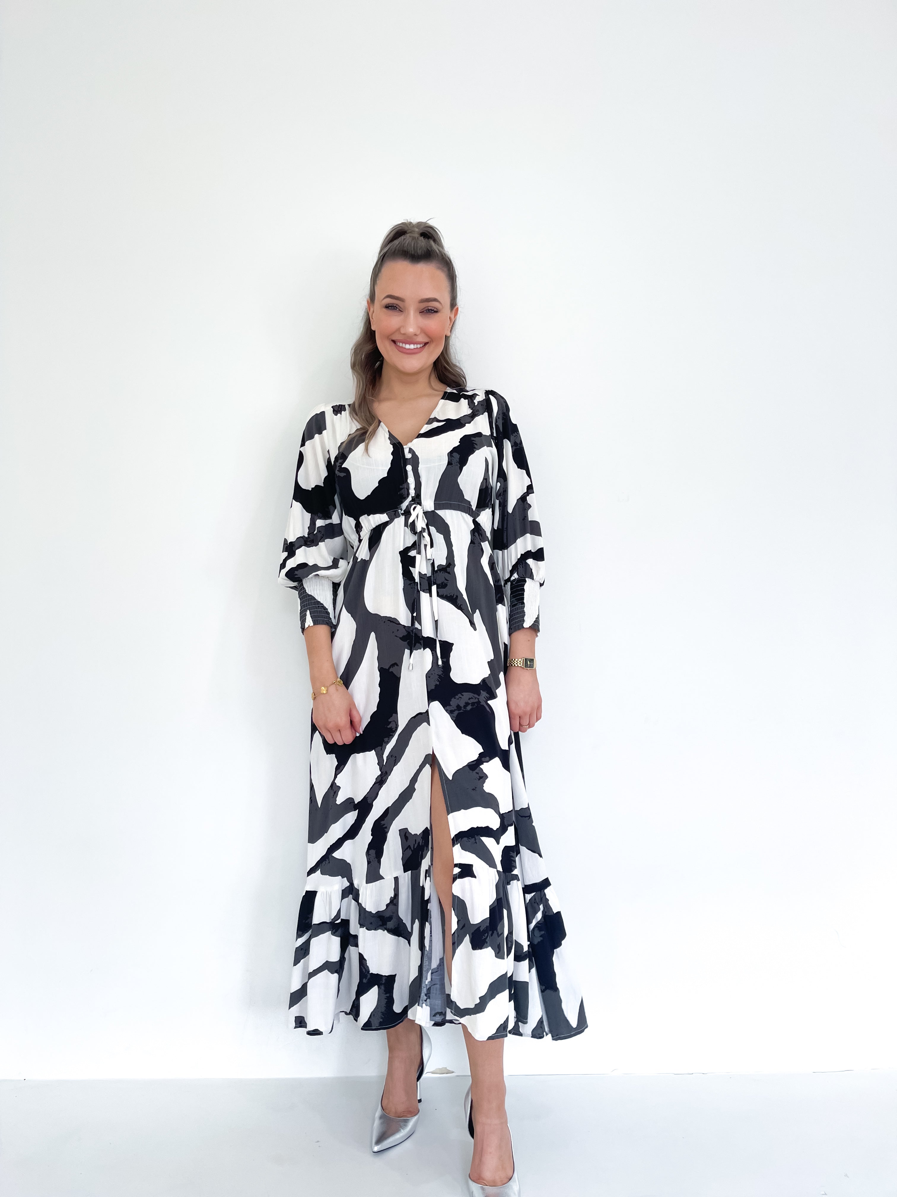 JUNE MONOCHROME  MAXI DRESS