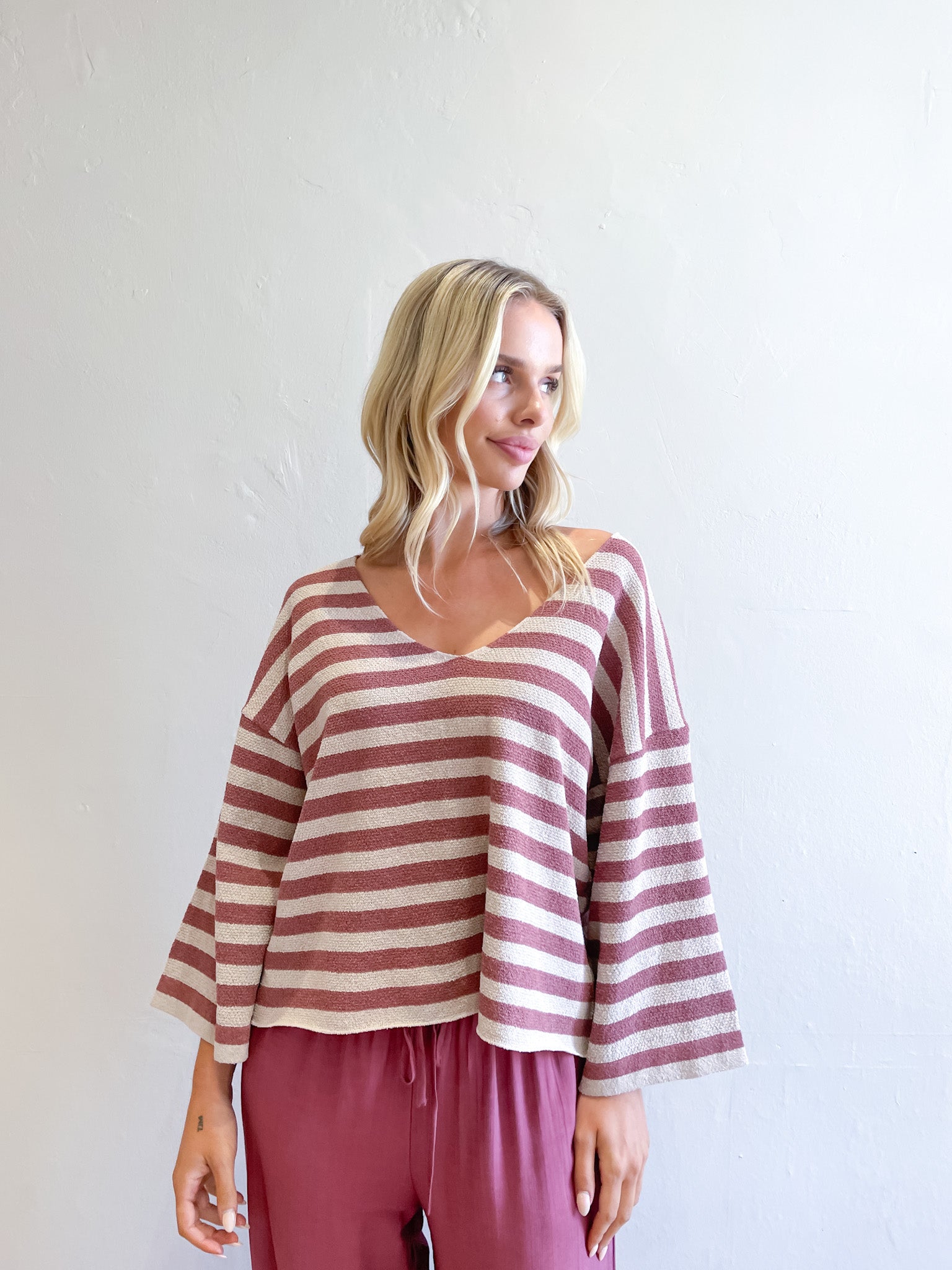 BOUCLE STRIPE KNIT