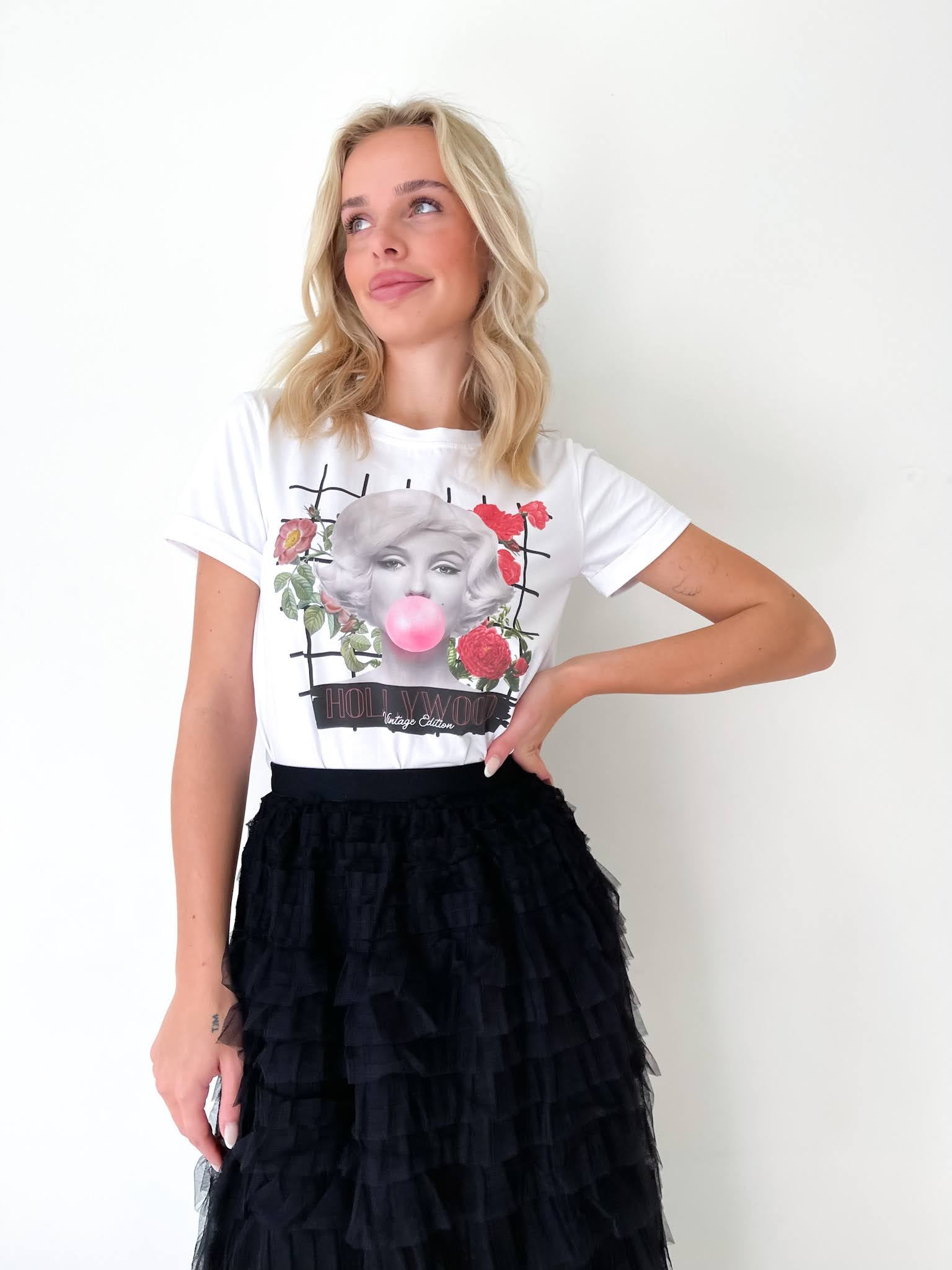 MARILYN BUBBLEGUM VINTAGE ROSE TEE