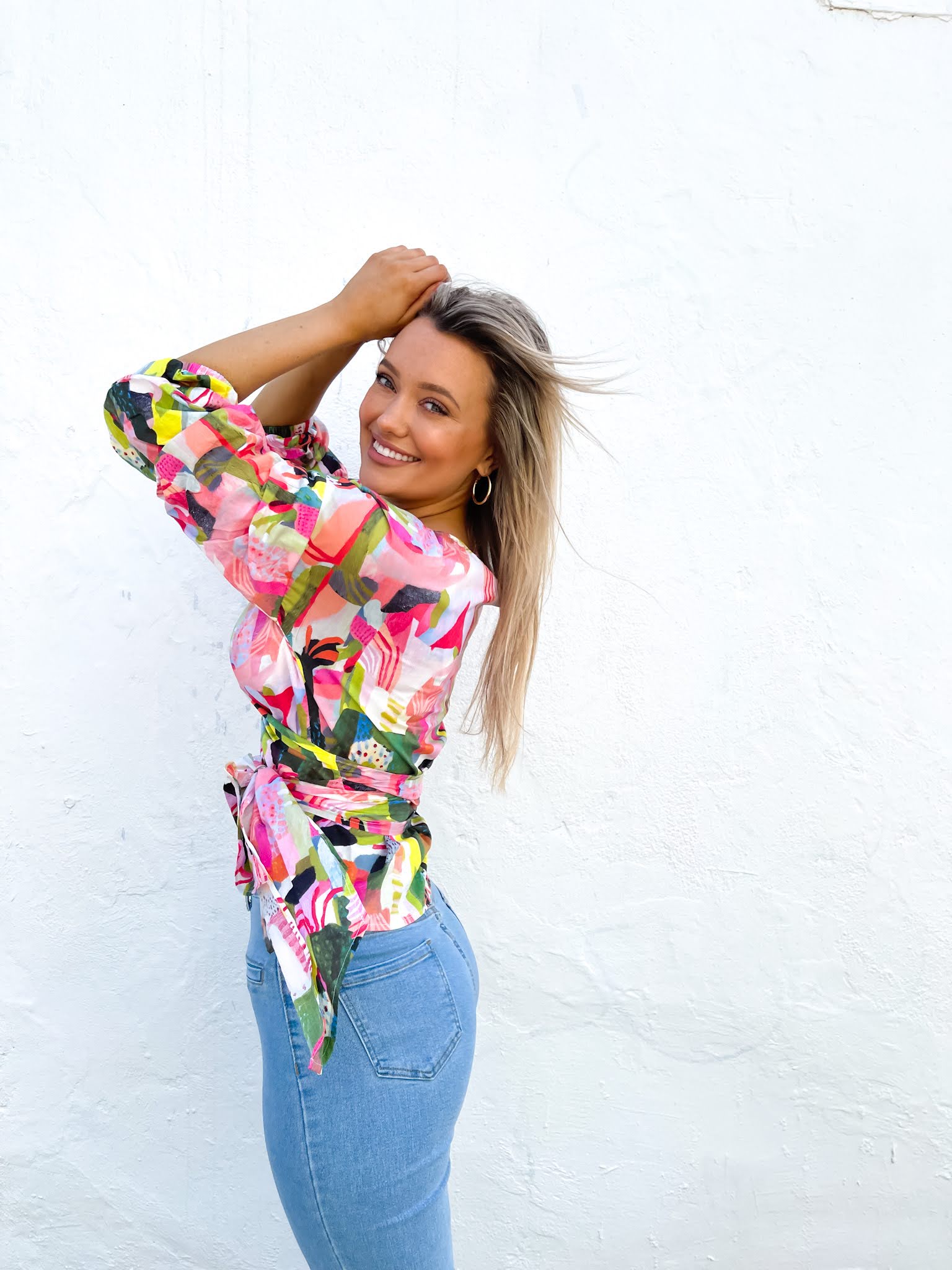 MAXINE WRAP SHIRT -PRINT