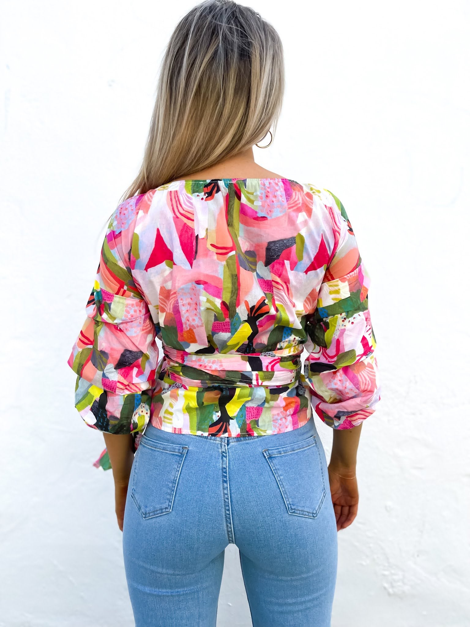 MAXINE WRAP SHIRT -PRINT