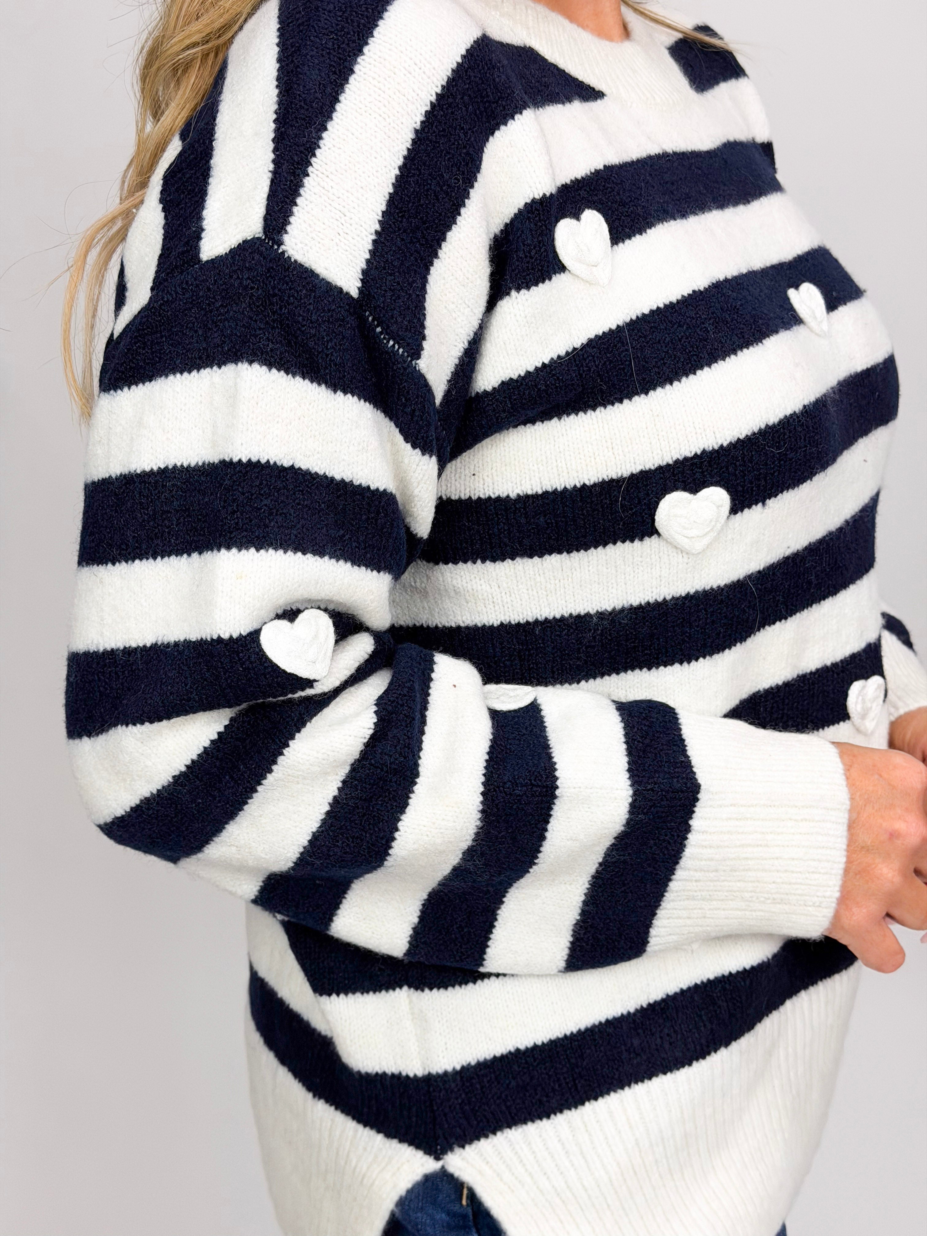 STRIPE HEART KNIT JUMPER
