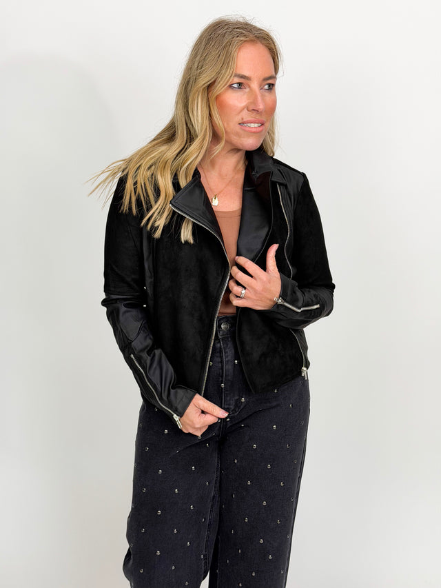 CONTRAST FITTED BIKER