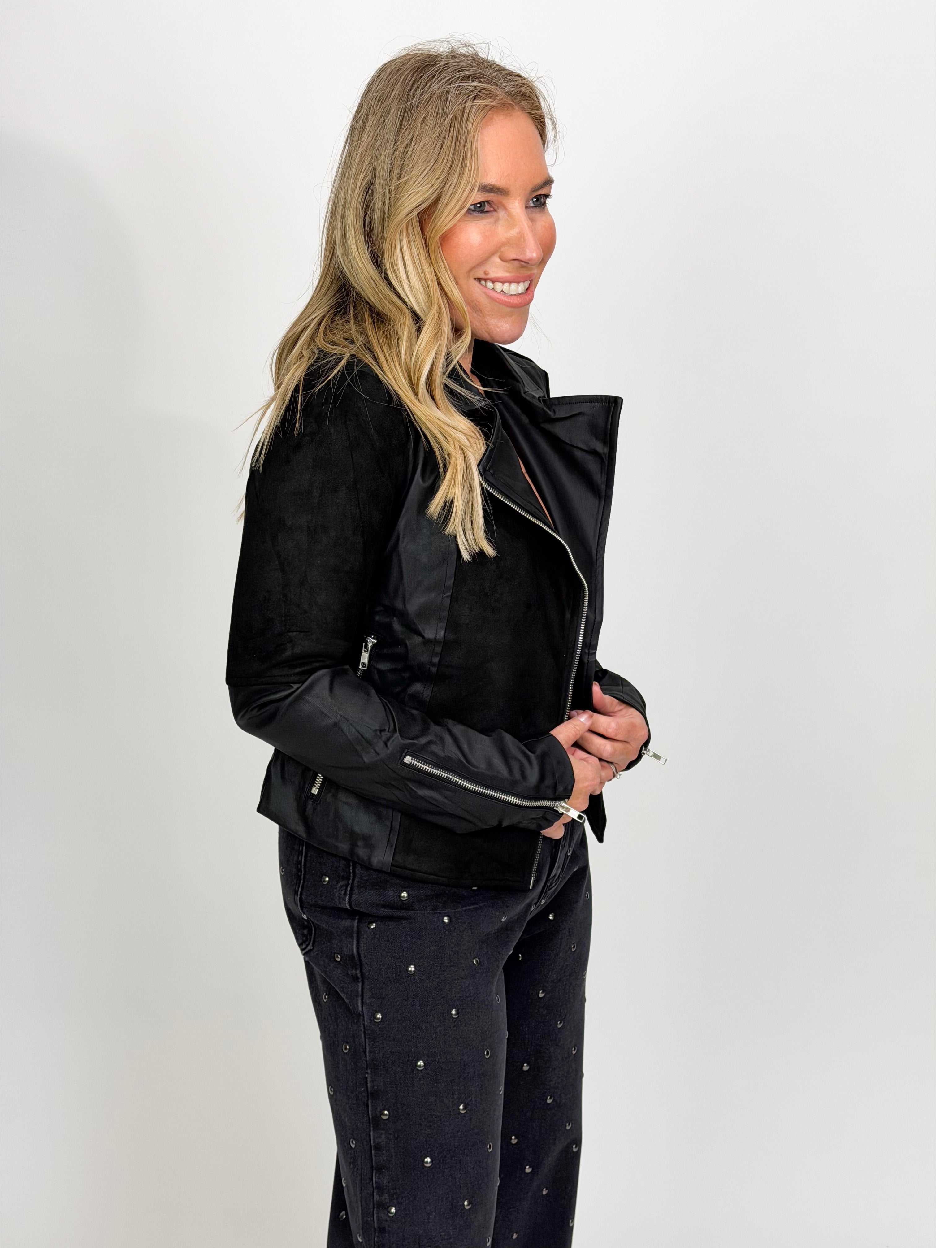 CONTRAST FITTED BIKER