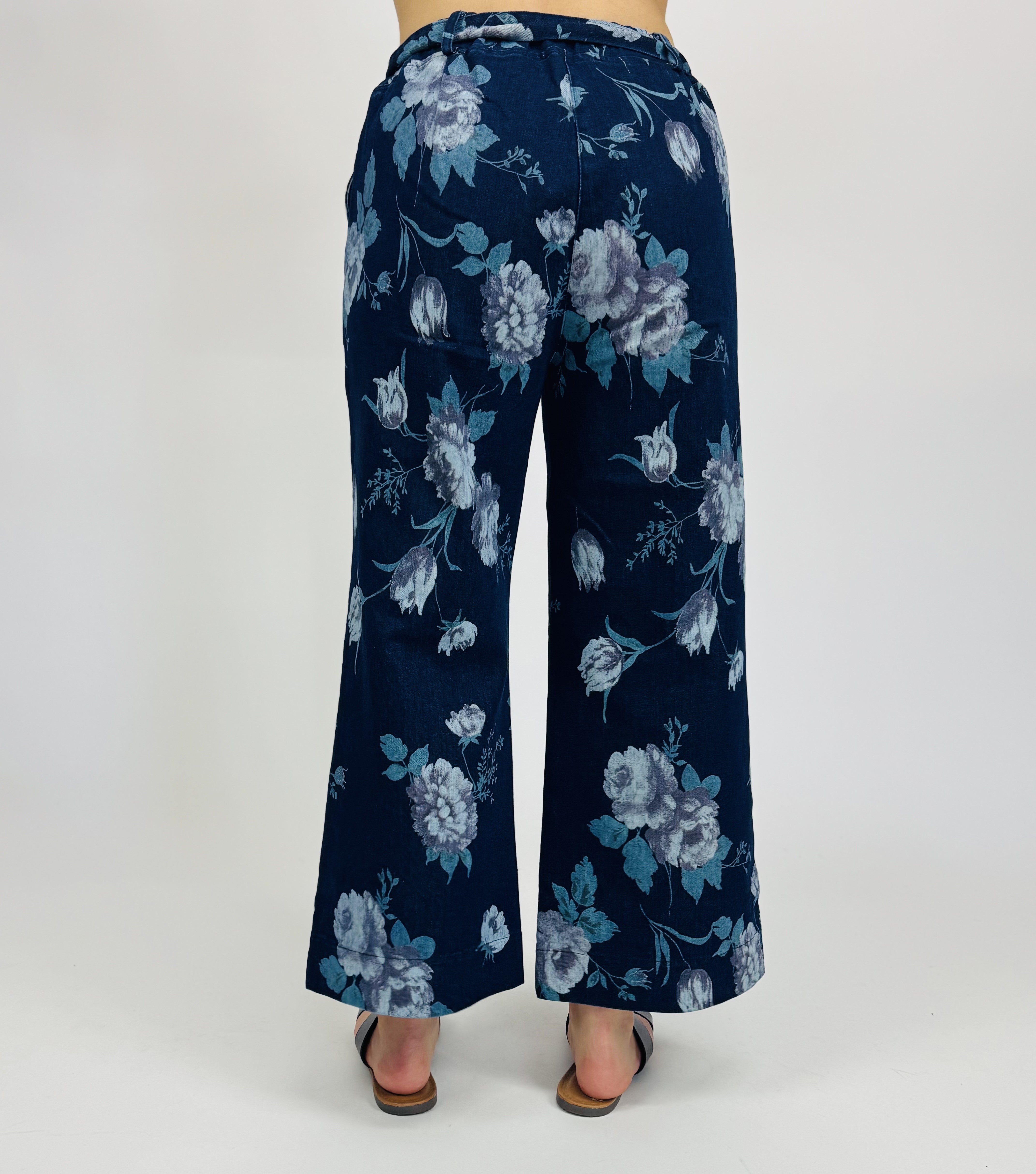 DENIM FLORAL PANT