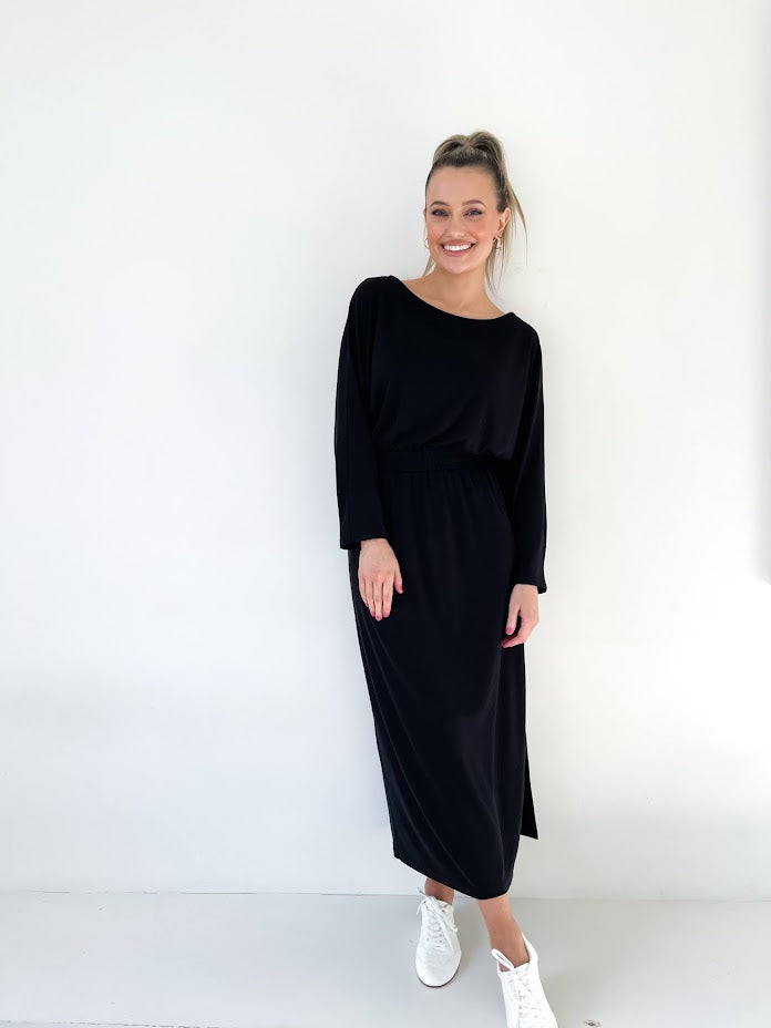 Lyocell batwing maxi dress