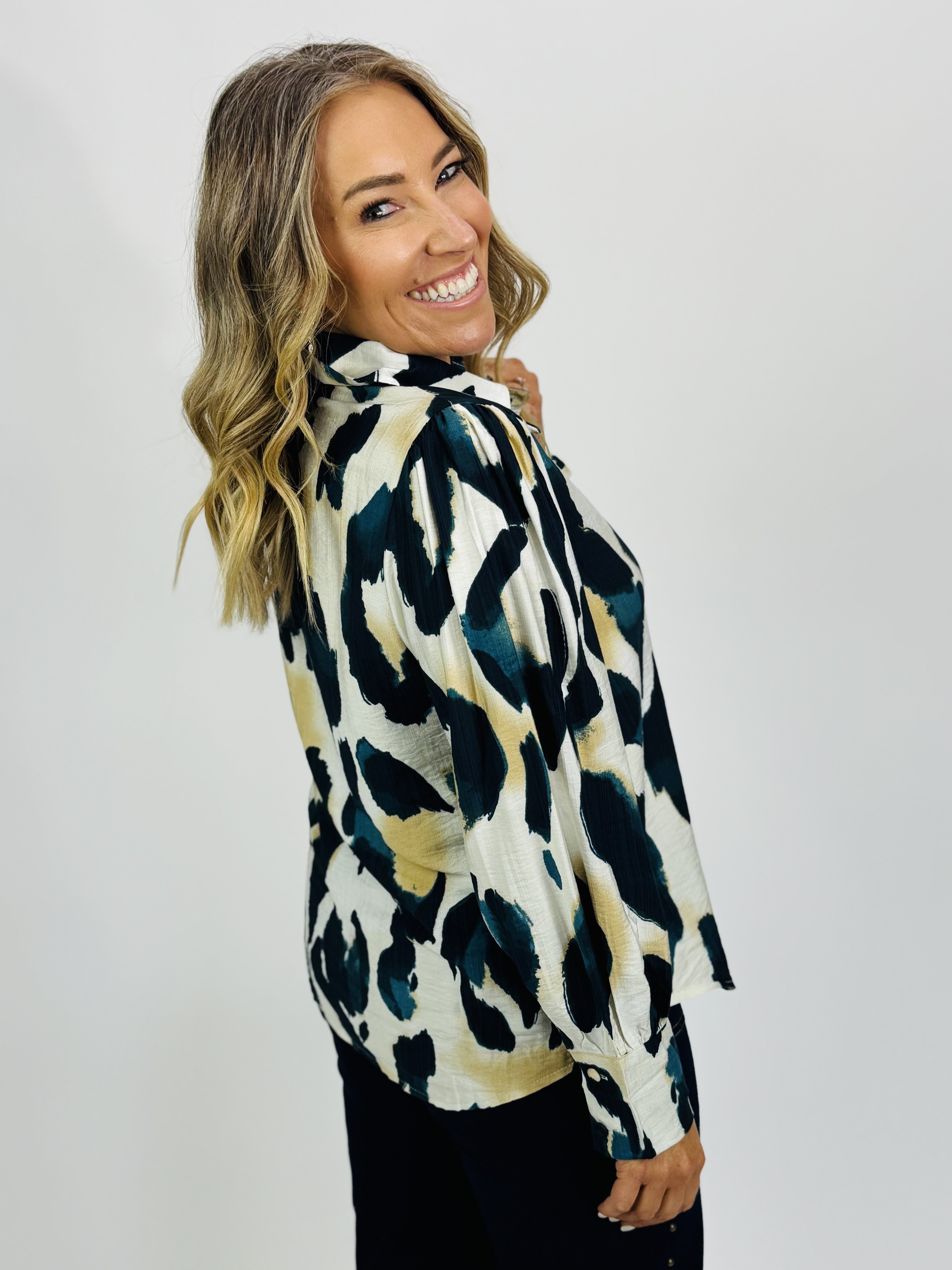 WILD PRINT BLOUSE