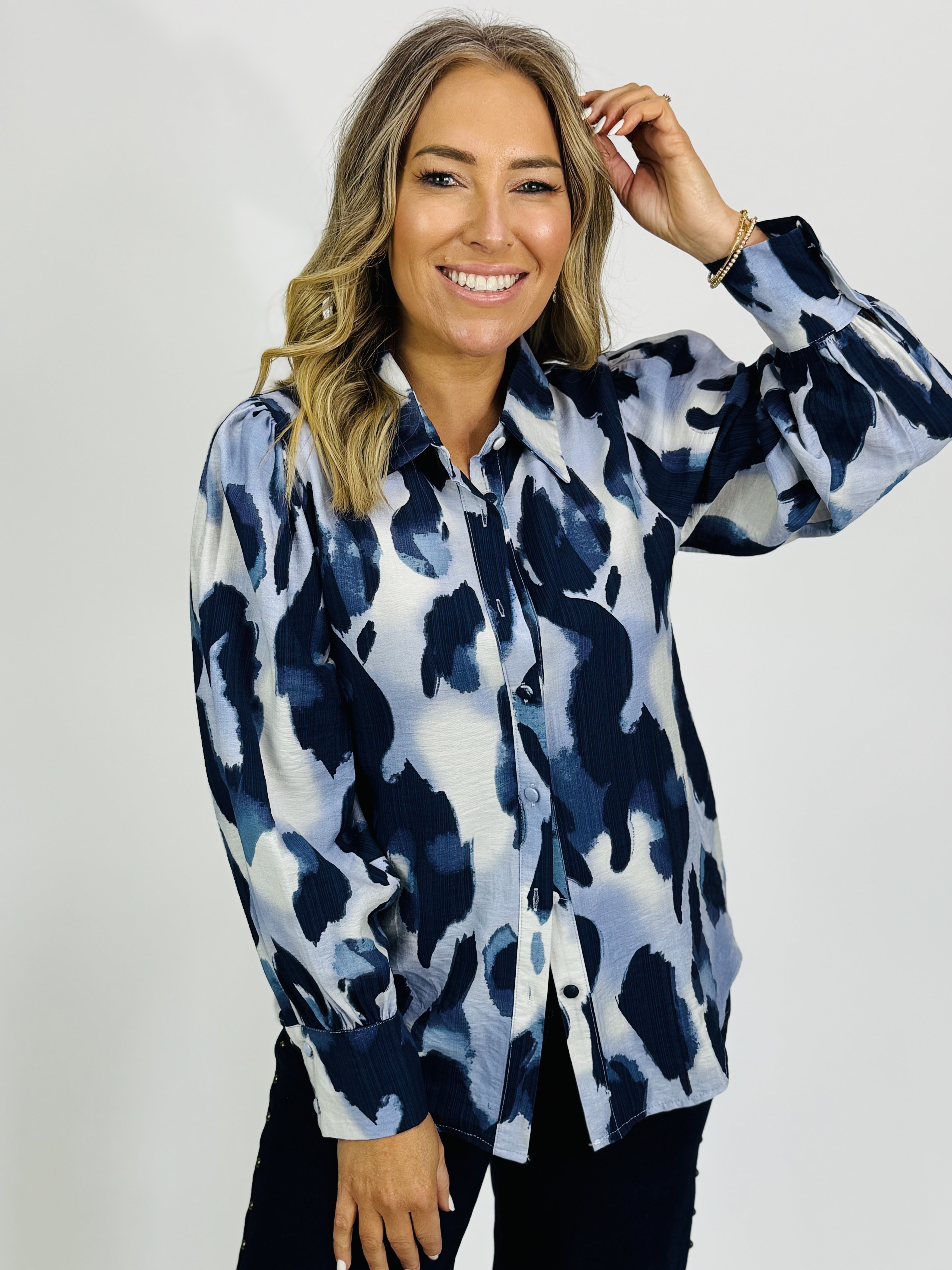 WILD PRINT BLOUSE