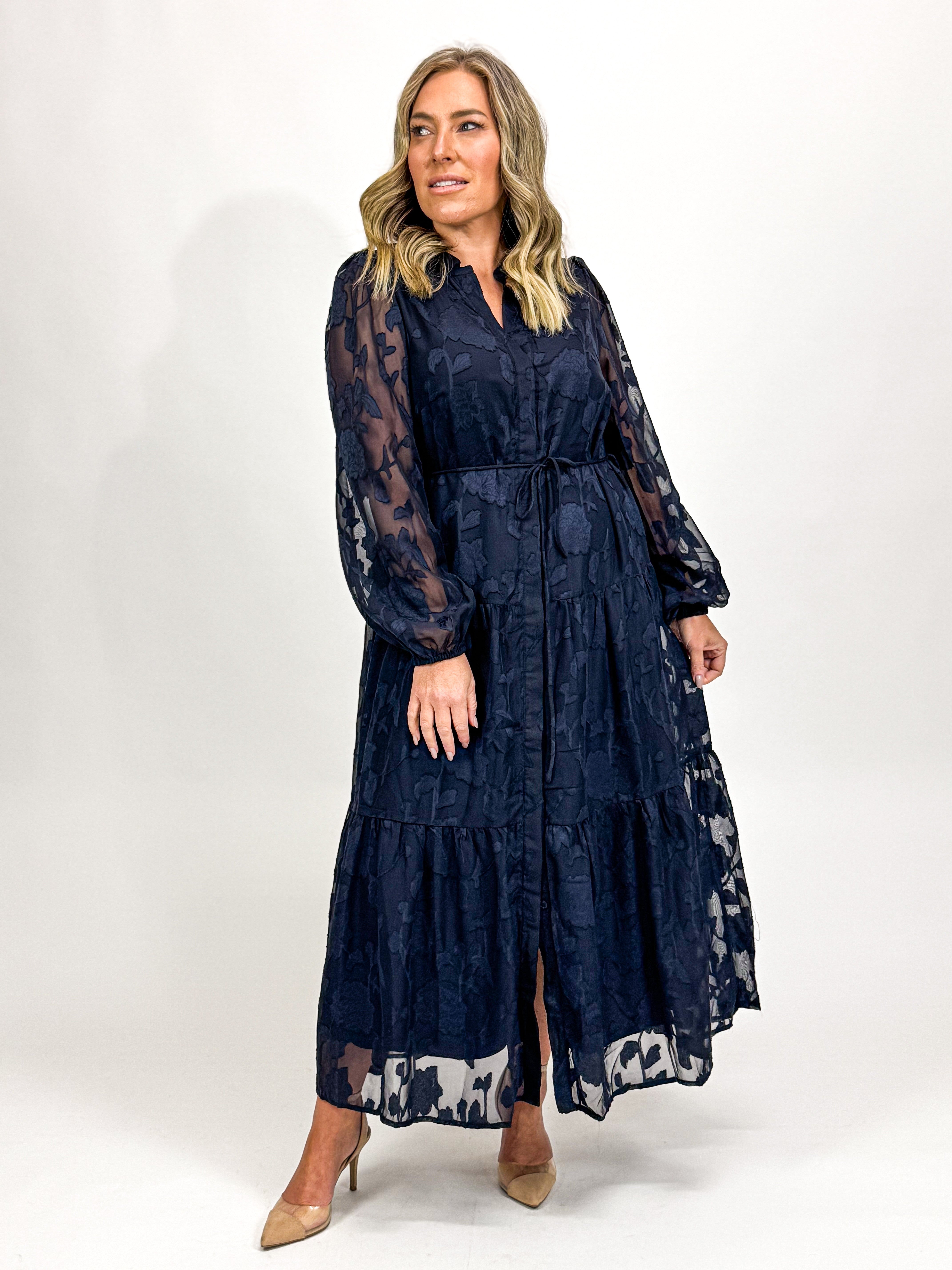 BURNOUT CHIFFON DRESS