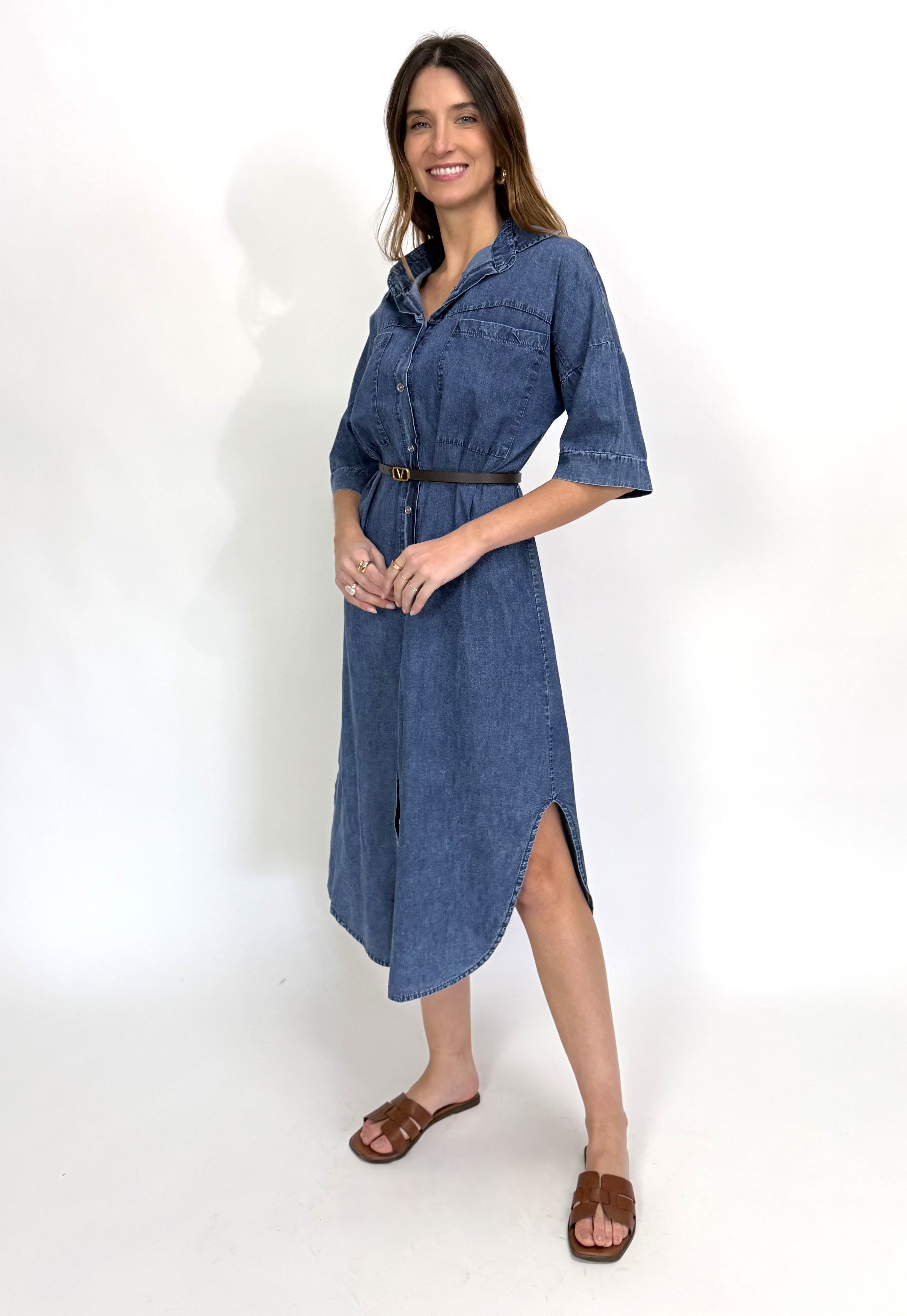 ITA RELAXED DENIM SHIRT DRESS