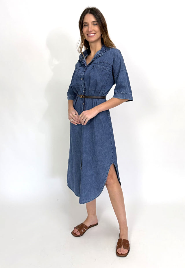 ITA RELAXED DENIM SHIRT DRESS