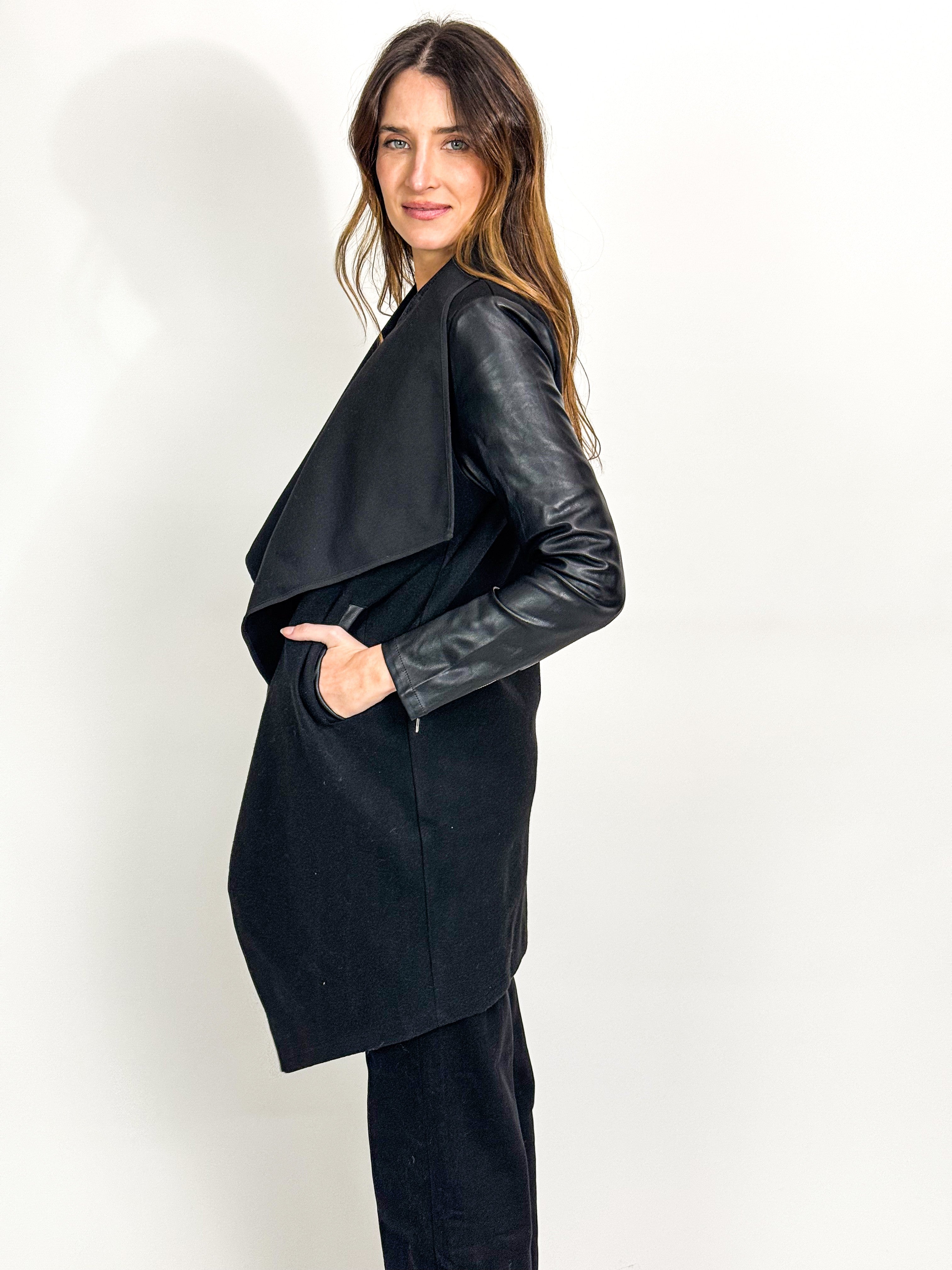 CONTRAST WATERFALL COAT